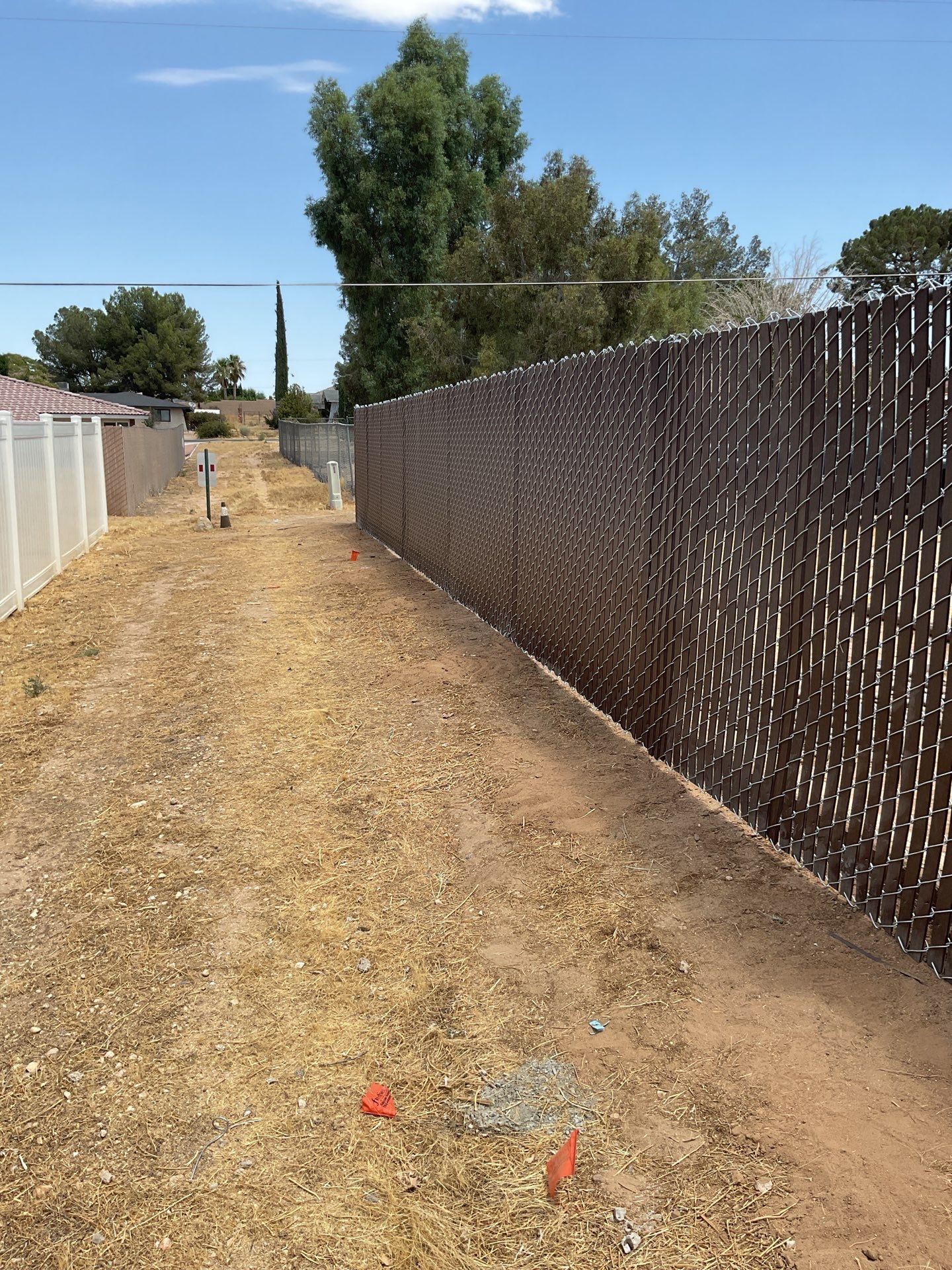 Dark Brown Privacy Chain Link Fence by Fence Guys Inc.