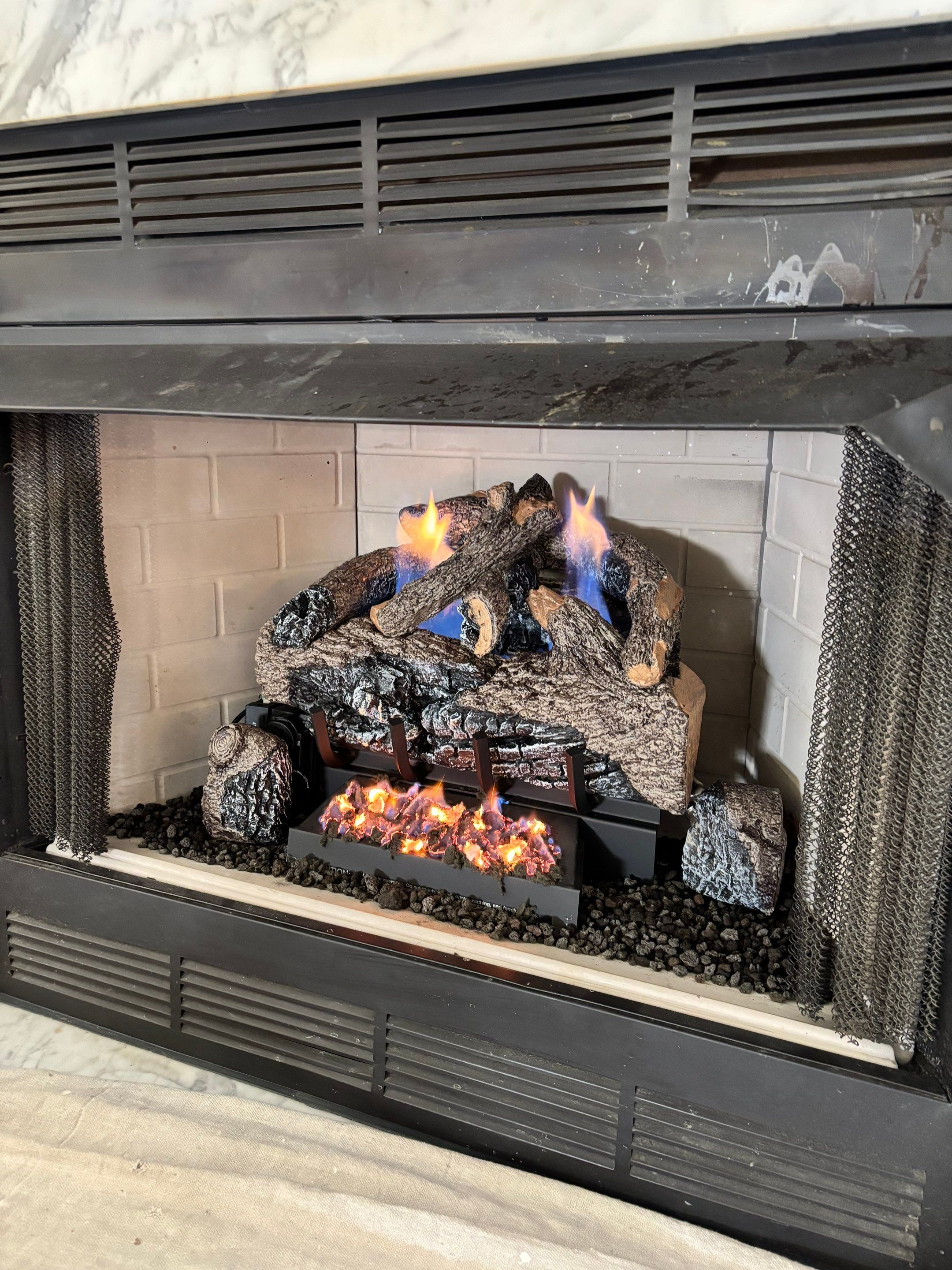 New Gas Logs Installation
