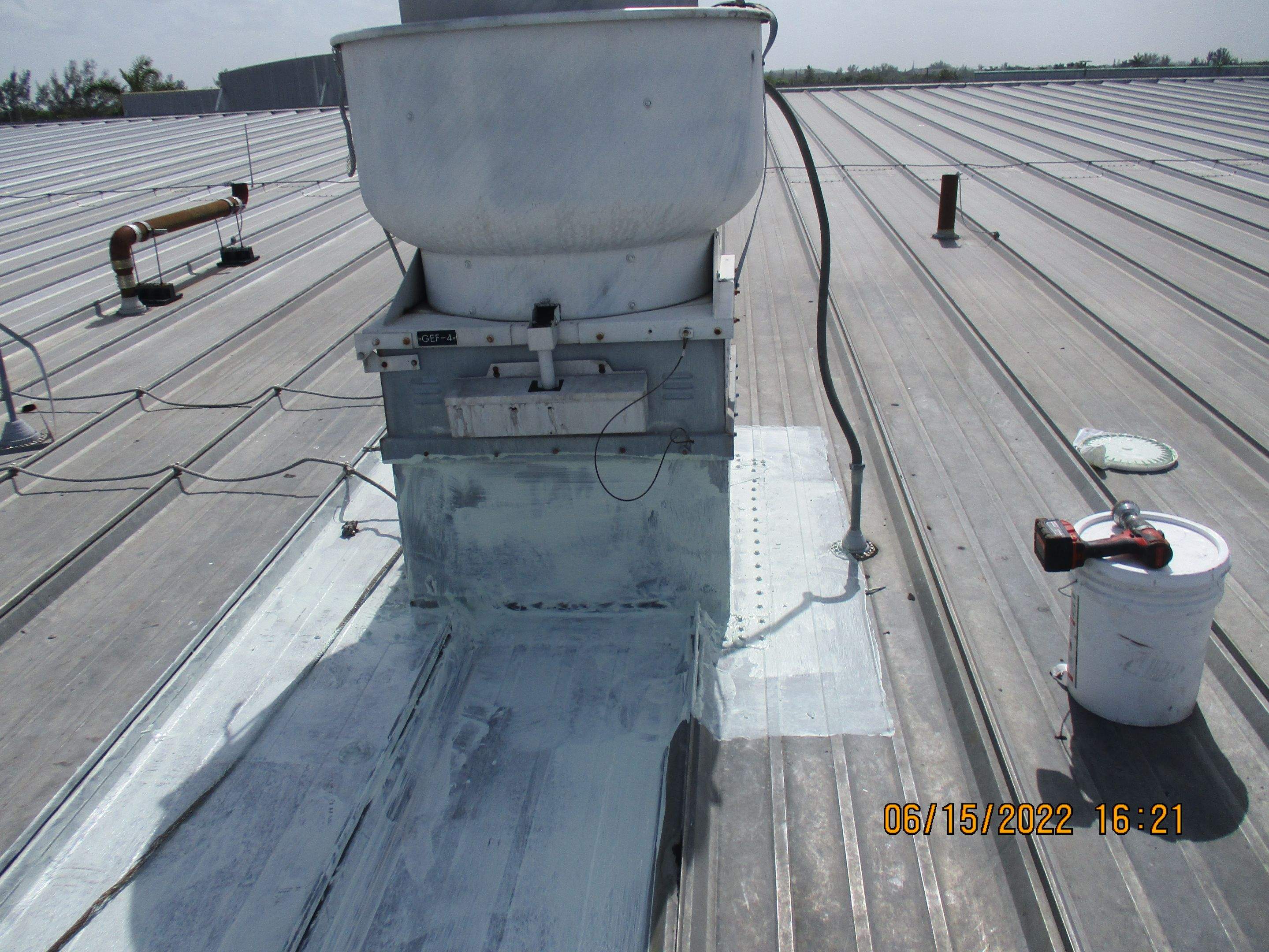 Calder Casino & Race Track Partial Metal Restoration  using #924 Eterna-Sil Premium Silicone Roof Coating by Morton Roofing, Inc.