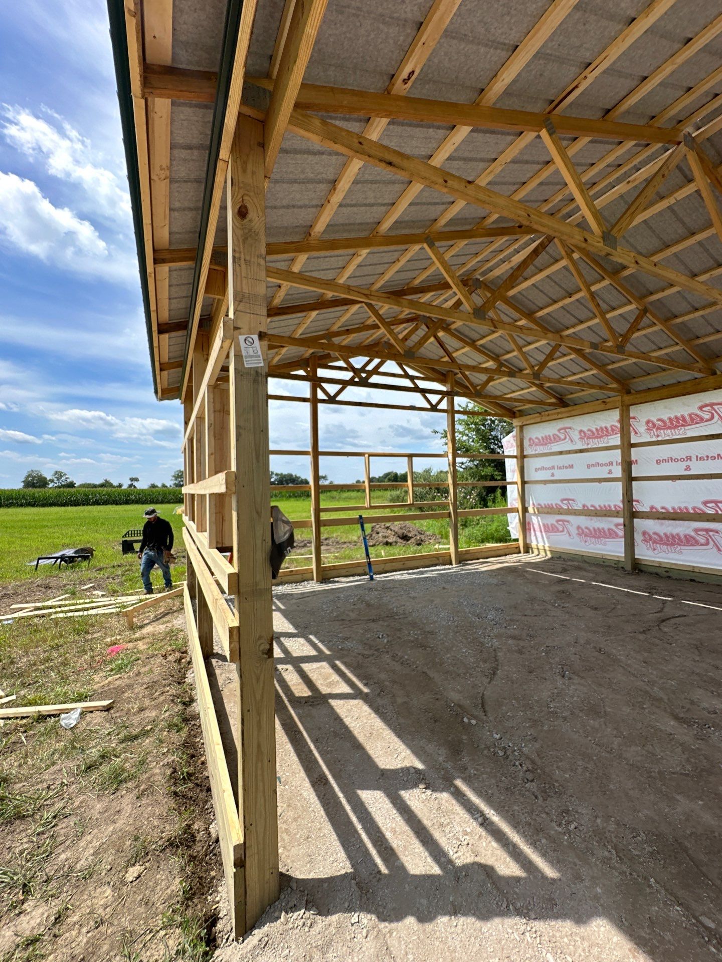 Custom Post-Frame Pole Barn with Concrete Floor in Greenfield by The Barn Builders