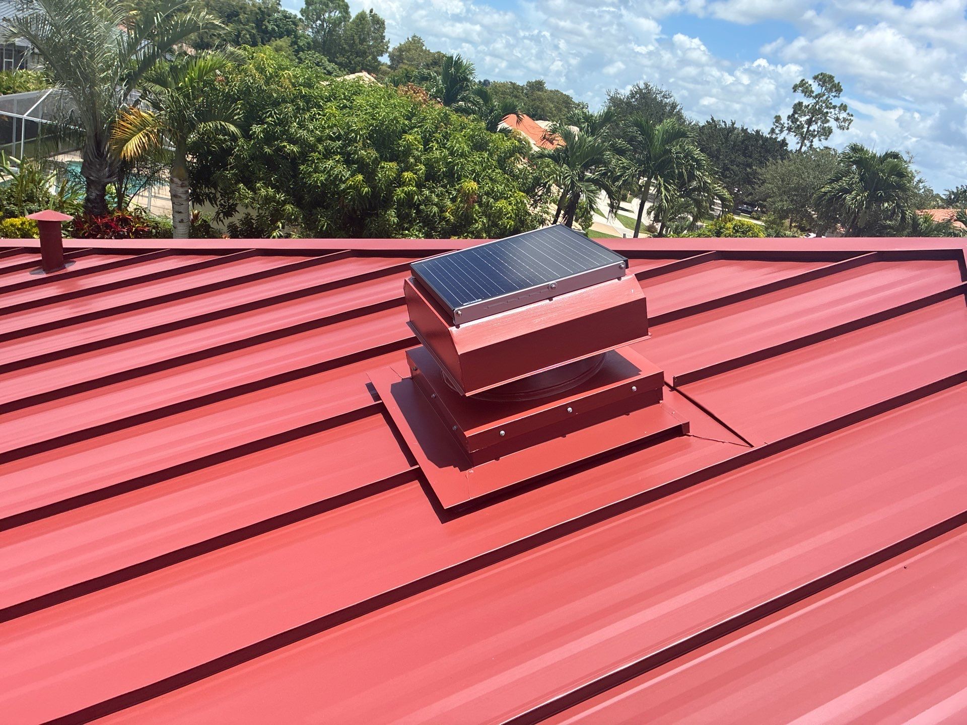 24ga 1.5" Mechanical Seam Colonial Red by Total Roofing System The Metal Roof Experts
