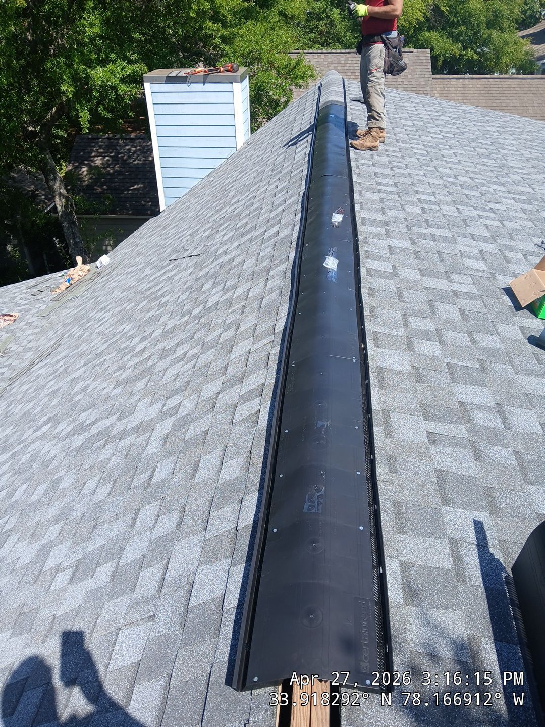 Roof Replacement using CertainTeed Landmark Pro Max Def Pewter by RGR Construction and Roofing, LLC