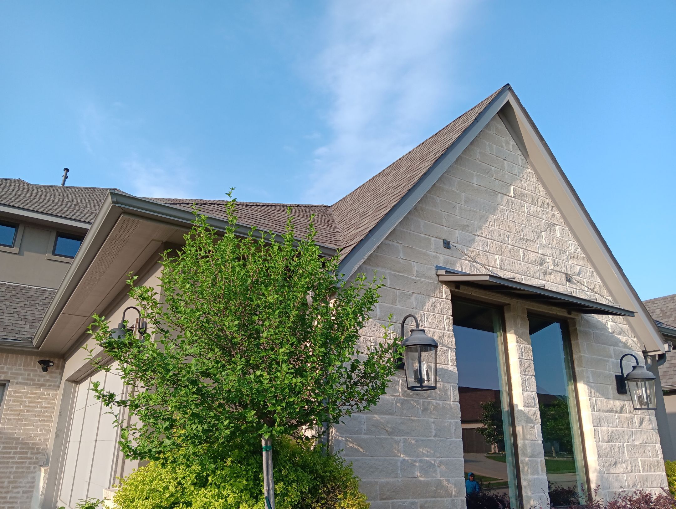 Insurance Claim Roof and Gutters using Certainteed Landmark Weathered Wood by Tex-Line Roofing