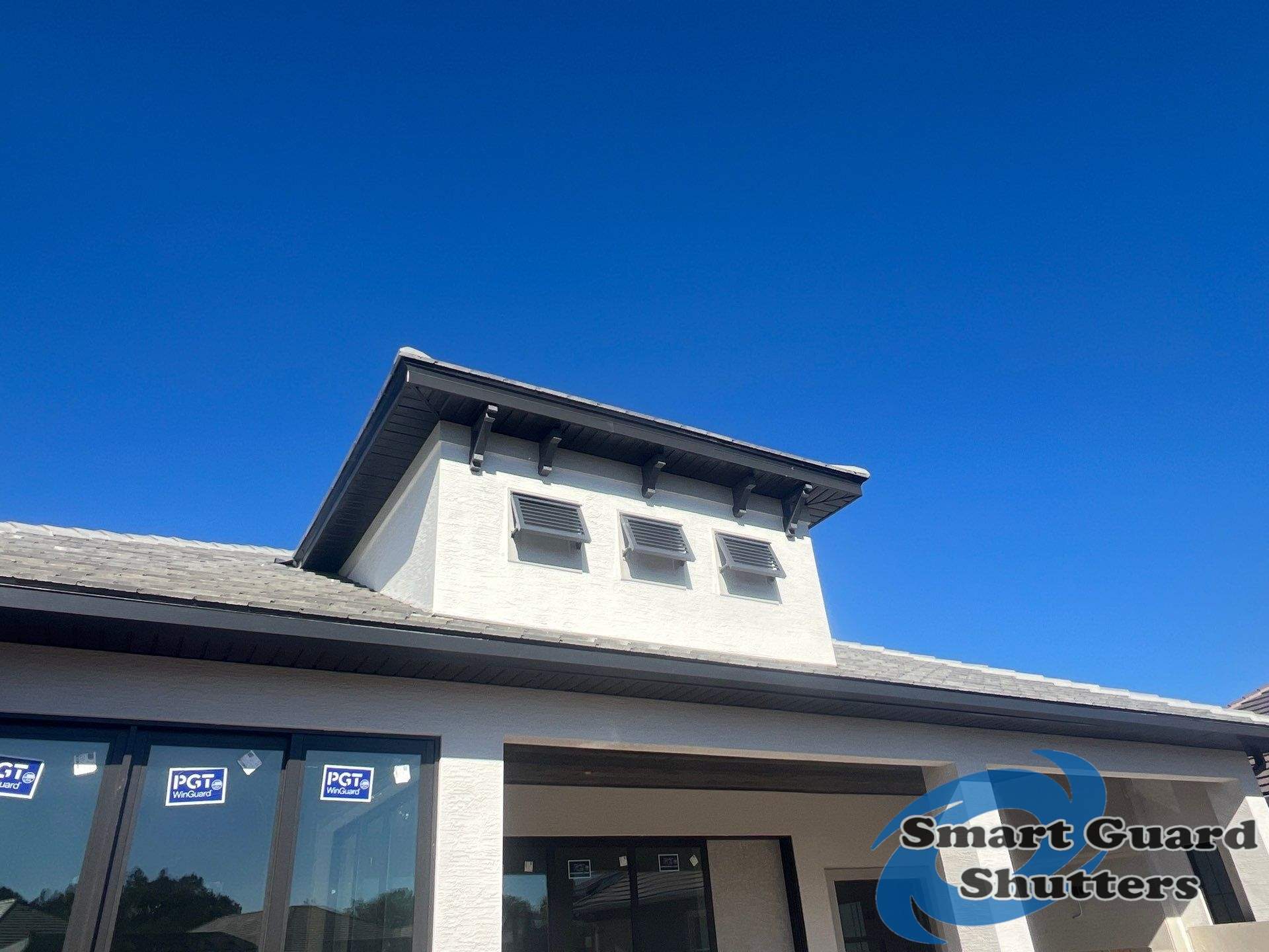 Decorative Bahamas in Graphite Grey by Smart Guard Shutters