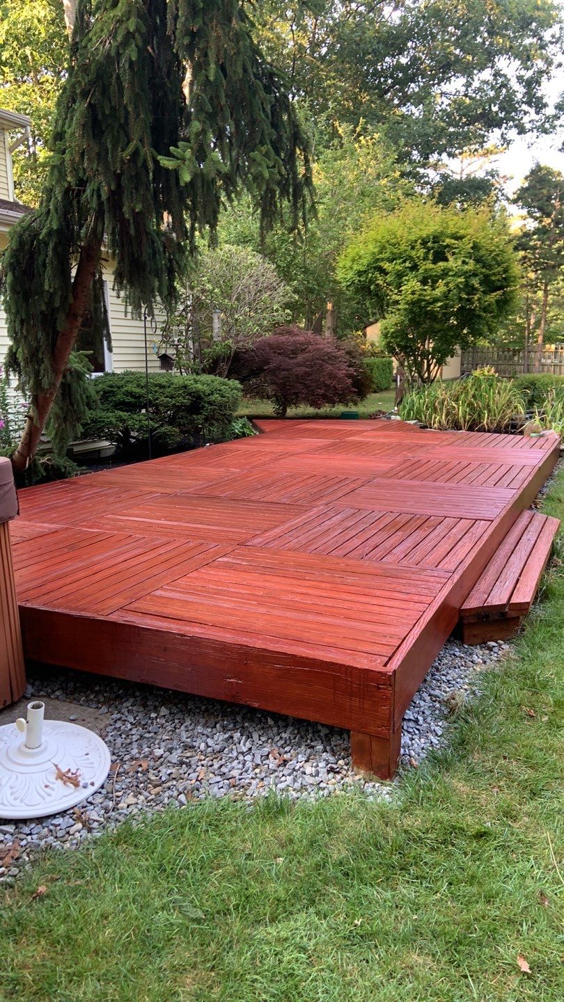 Deck Refinishing Using Powerwasher by A1 NERDY HOMES LLC