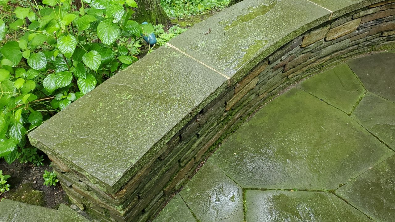 Bluestone patio cleaning by Northern Power Washing LLC.
