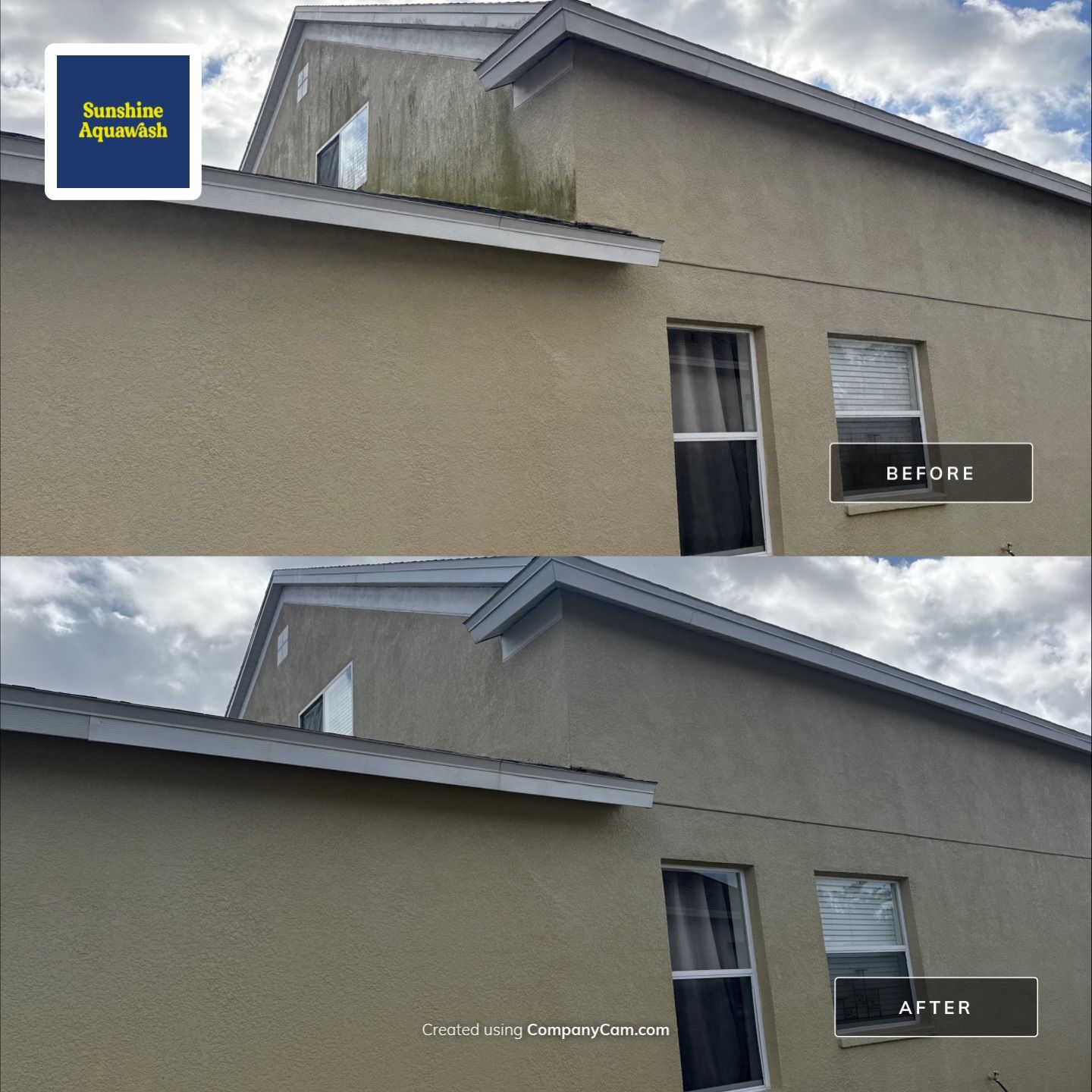 House Wash Removing Heavy Algae Buildup | River Plantation, Parrish FL by Sunshine AquaWash