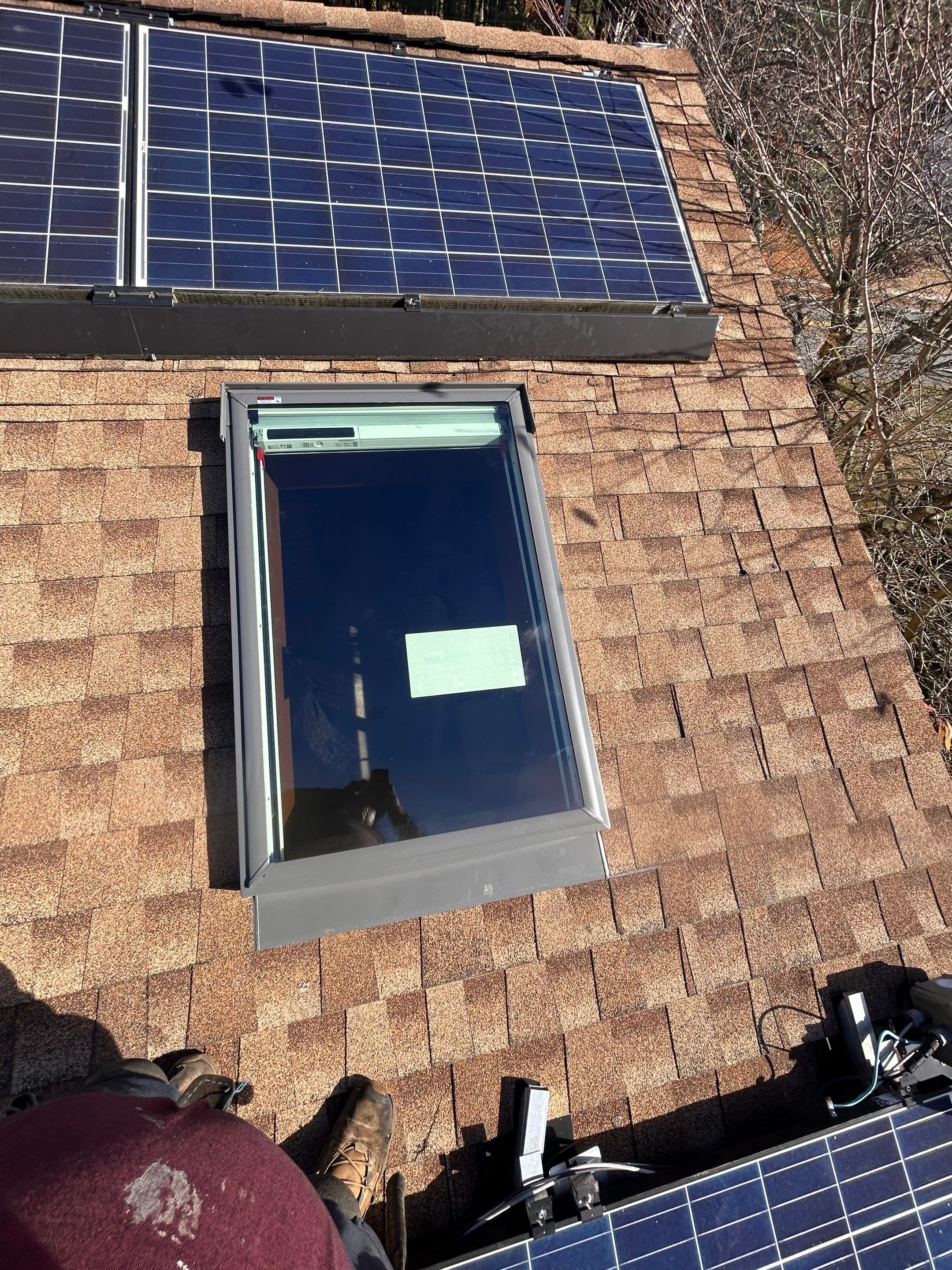 Tewksbury Dual Skylight Replacement with Solar Shades by Mighty Dog Roofing of Greater Middlesex County