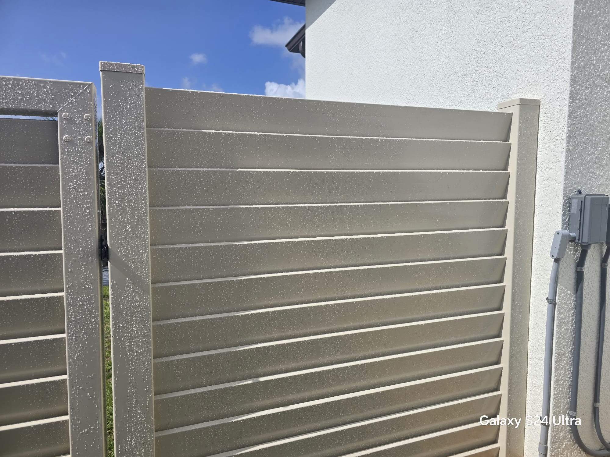 Tan Louvered Vinyl in Port Charlotte by True Fence LLC