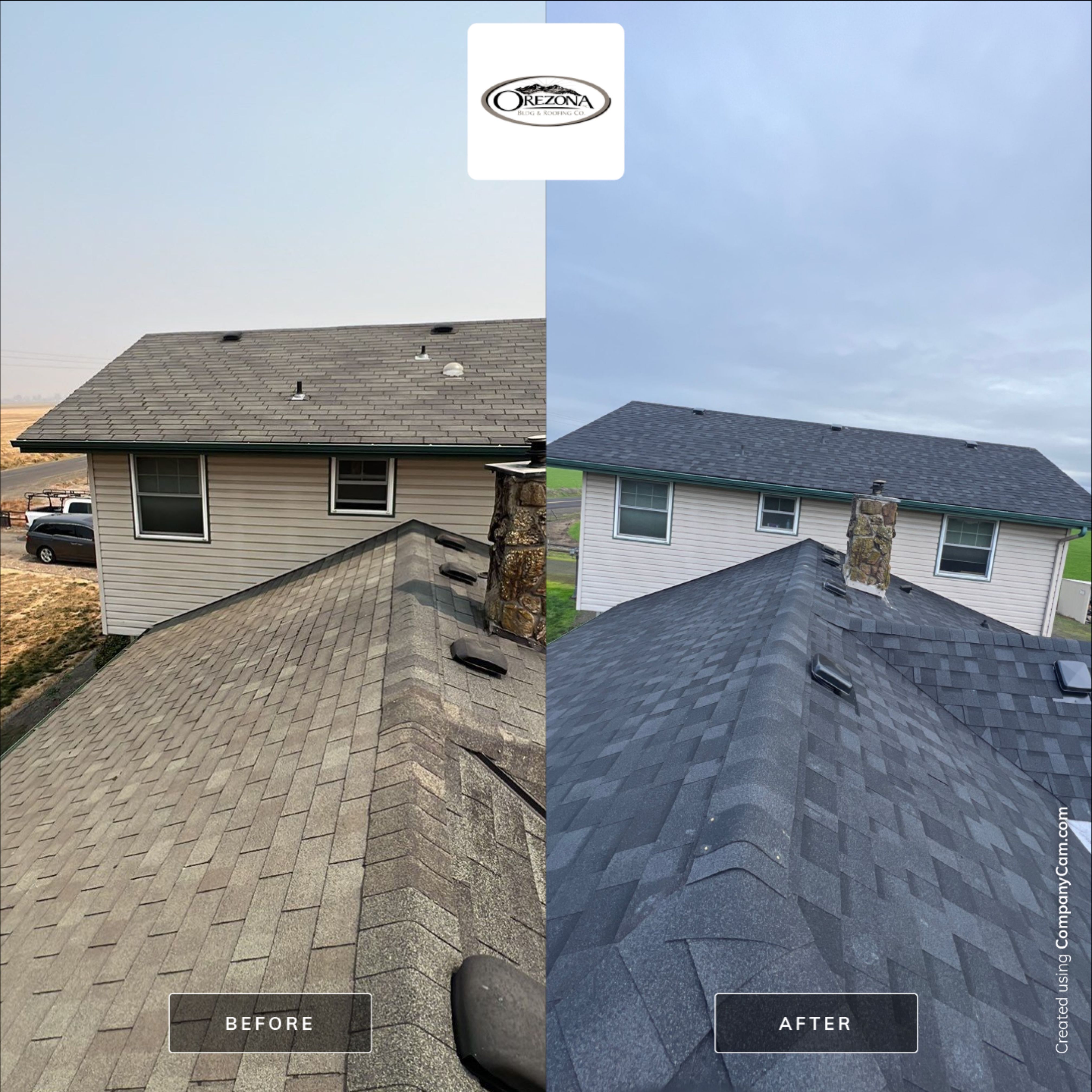 Residential Roofing Installation using IKO Dynasty (Color: Granite Black) by Orezona Building & Roofing Company, Inc.