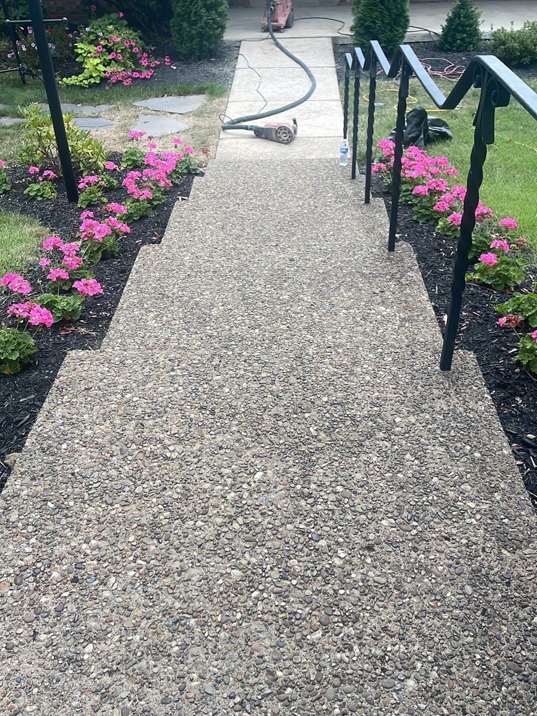 Twilight Garage, Walkway and Porch Project in Pittsburgh by Floors in a Day, Inc