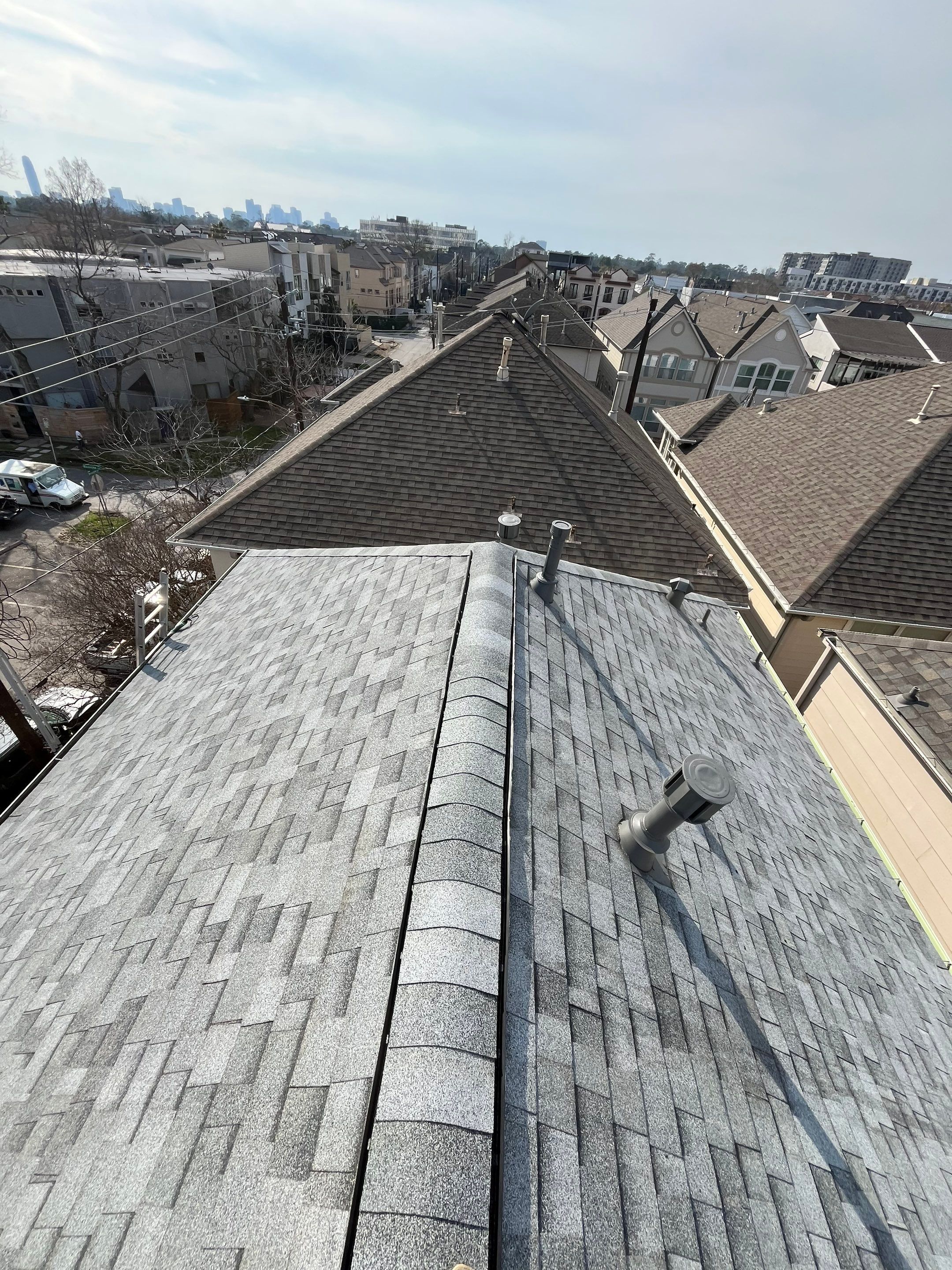 Three Story Roof Project in Houston by Roofing Technologies Unlimited