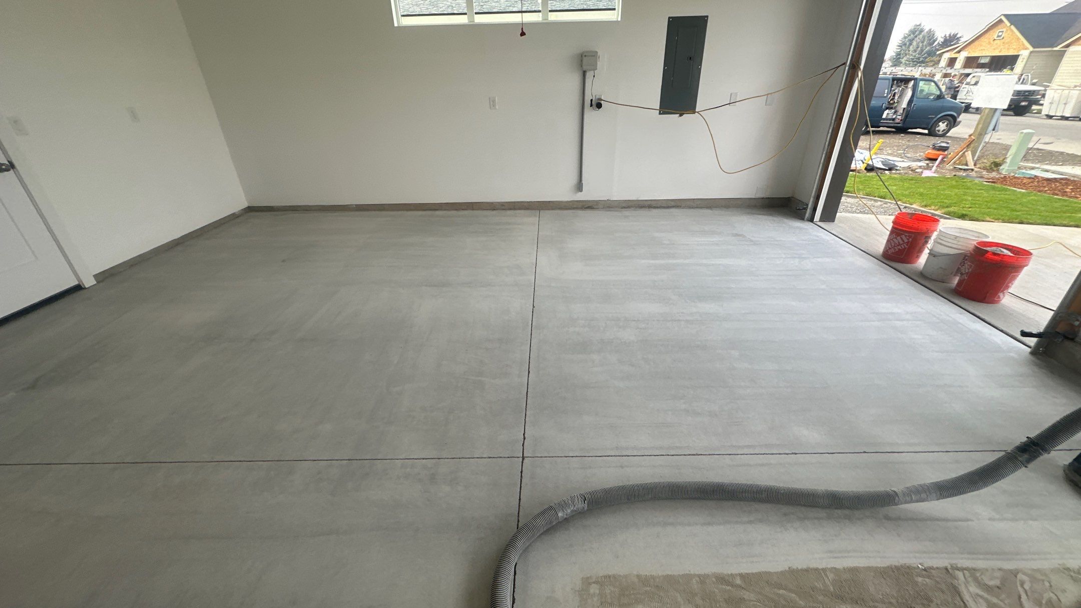 Garage Transformation using Travertine by Croc Coatings, LLC