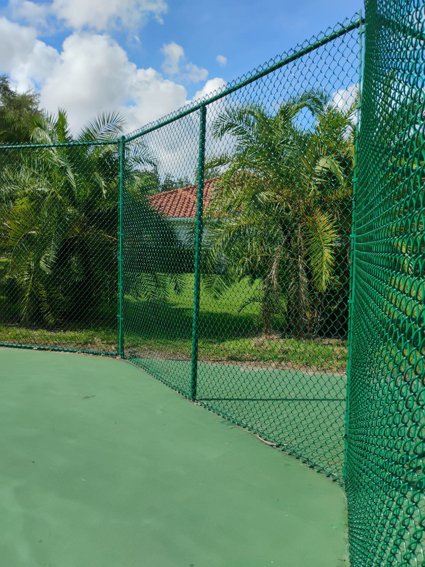 Commercial Tennis Court Chain Link Fence Repair in Sarasota by True Fence LLC