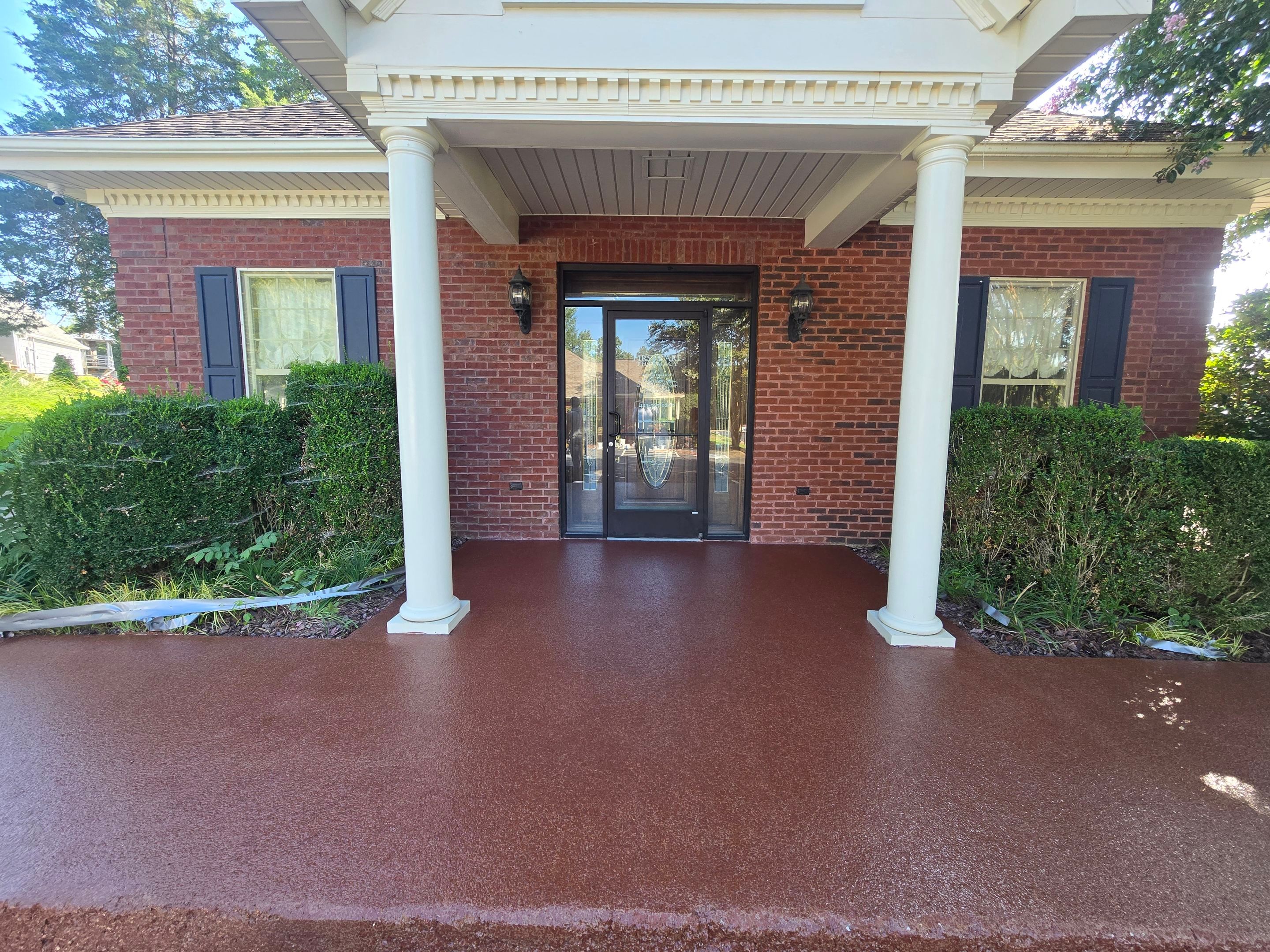 Front Porch and Sidewalk Using Redwood  by Elite Floor Solutions