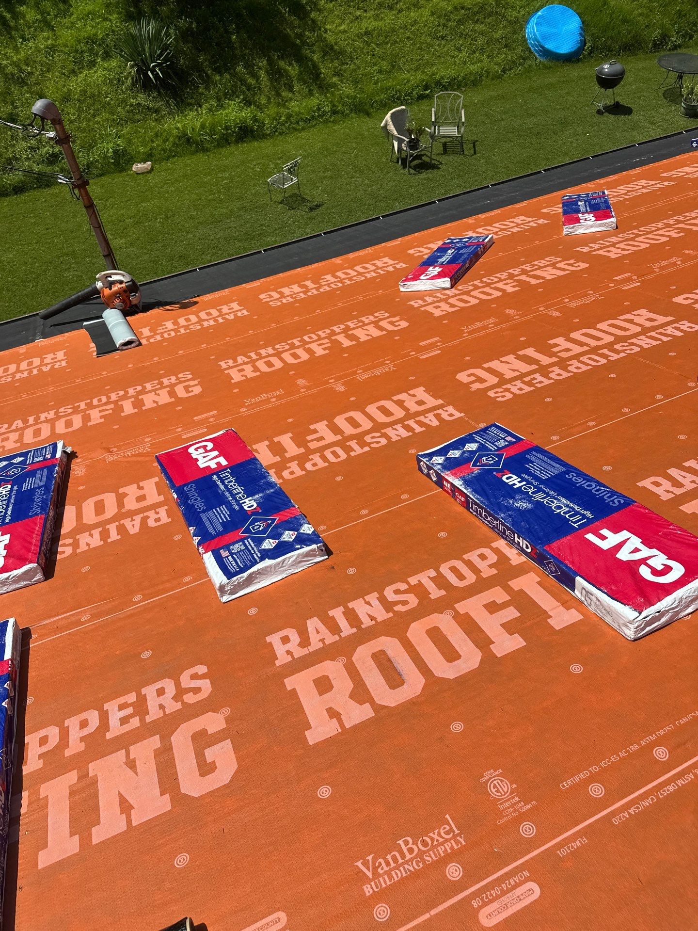 Residential Roofing Installation using GAF Timberline HDZ Barkwood by Rainstoppers Roofing