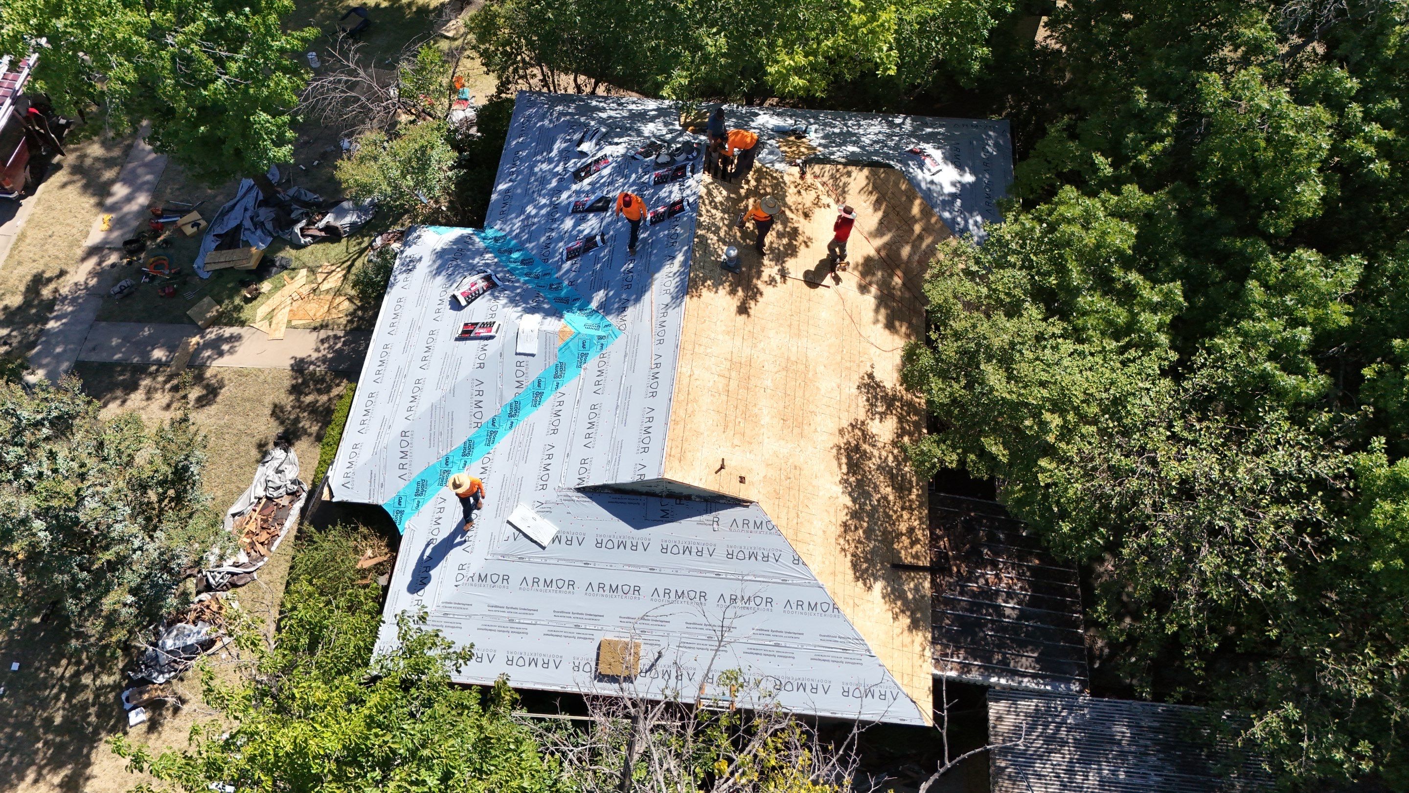 Full Roof Replacement and Re-Decking Project in Dallas by Armor Roofing | Exteriors