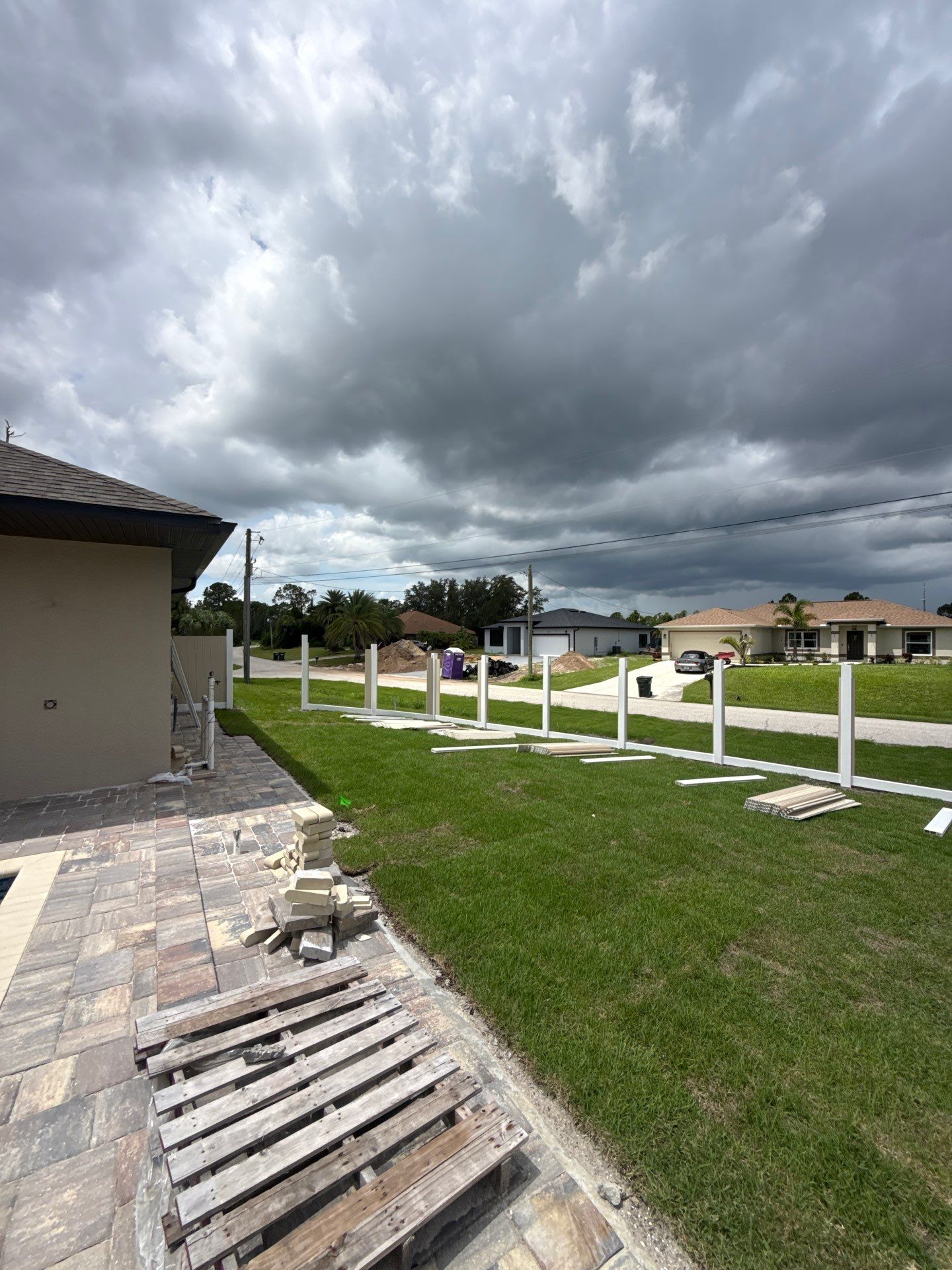 Custom Two-Tone Vinyl Privacy Fence Installation in North Port by True Fence LLC