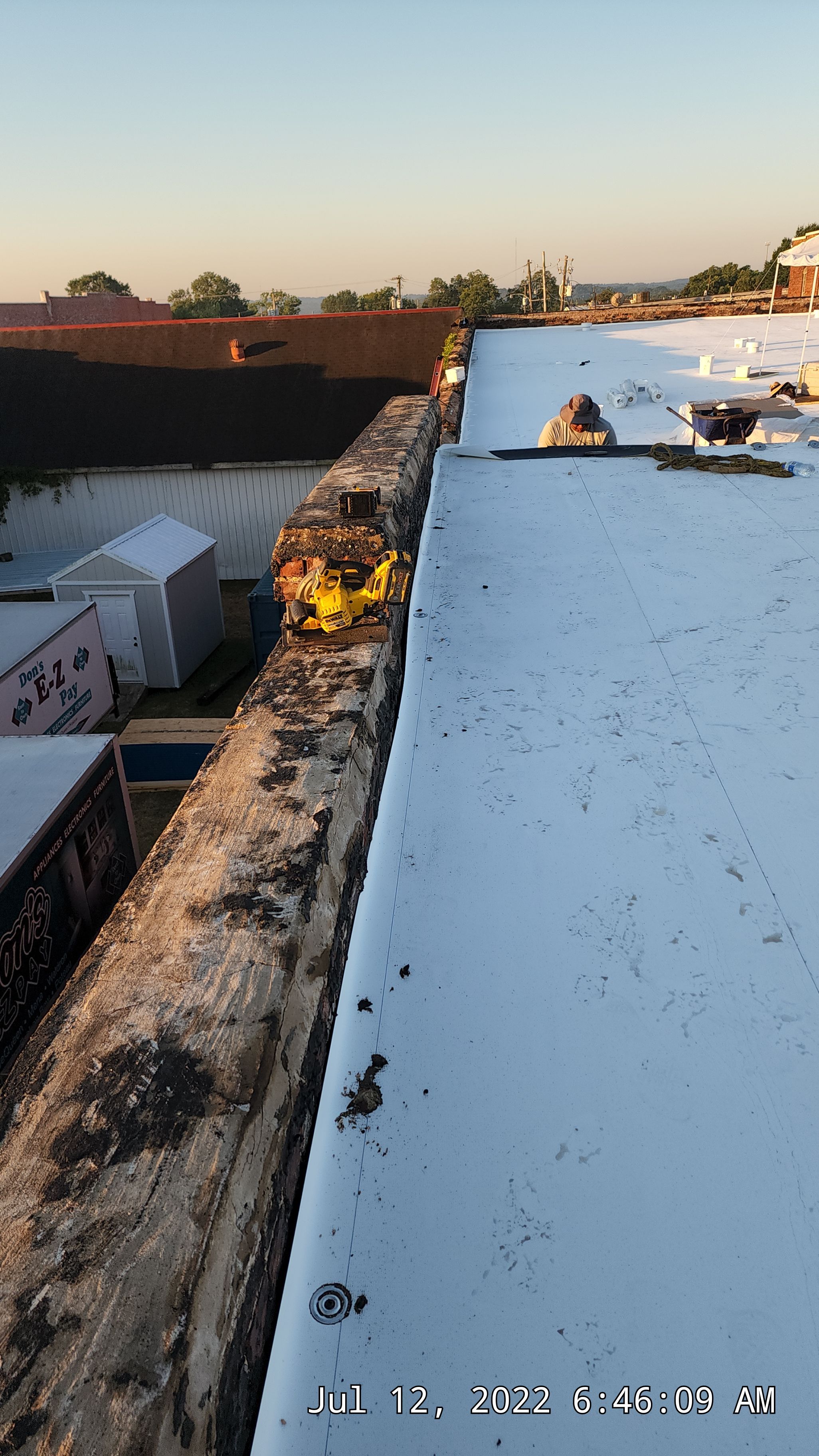 Commercial Roofing Installation in DeQueen, AR, using 50 mil PVC by Hostetler Roofing