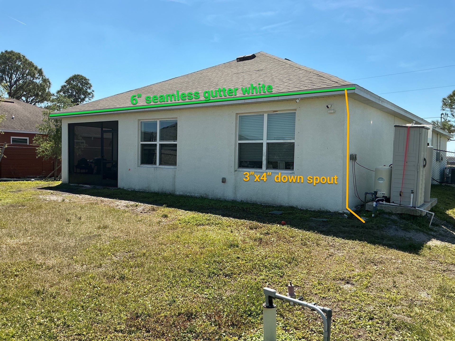 3X4 Downspouts Installation in Cape Coral FL by Gutter Professors