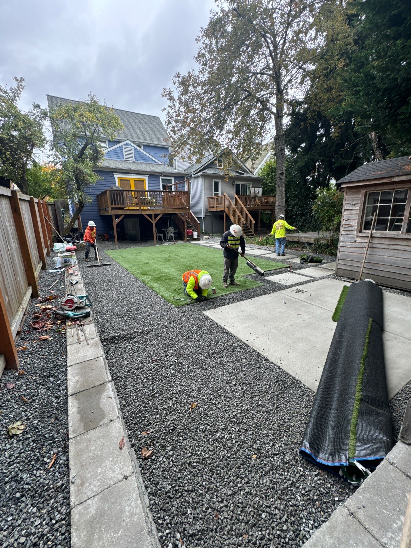 Turf Installation, Retaining Wall & Concrete Walkway | Seattle  by Jireh Asphalt & Concrete Inc 