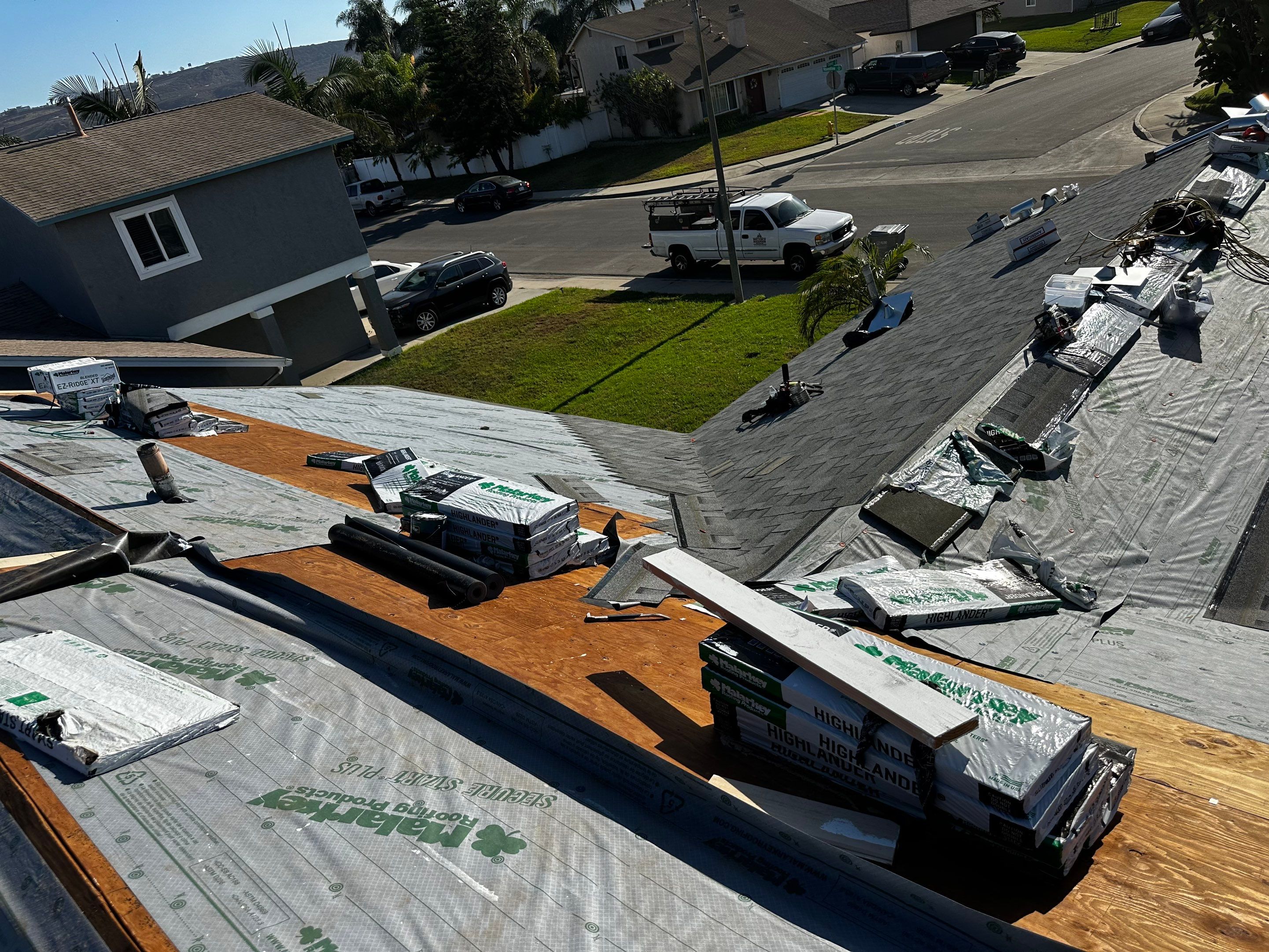 San Diego Roof Replacement and Wood Fascia Repair with Malarkey Materials by Reliable Roofing San Diego Inc.