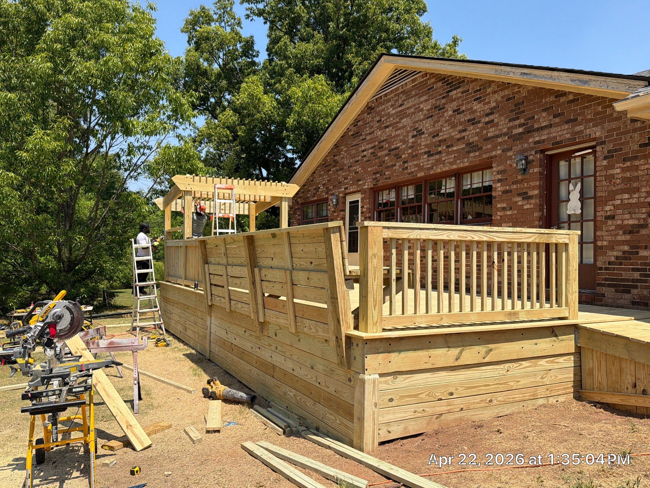 Custom Pressure-Treated Wood Deck and Pergola Build in Social Circle by PGP Surface Solutions, LLC