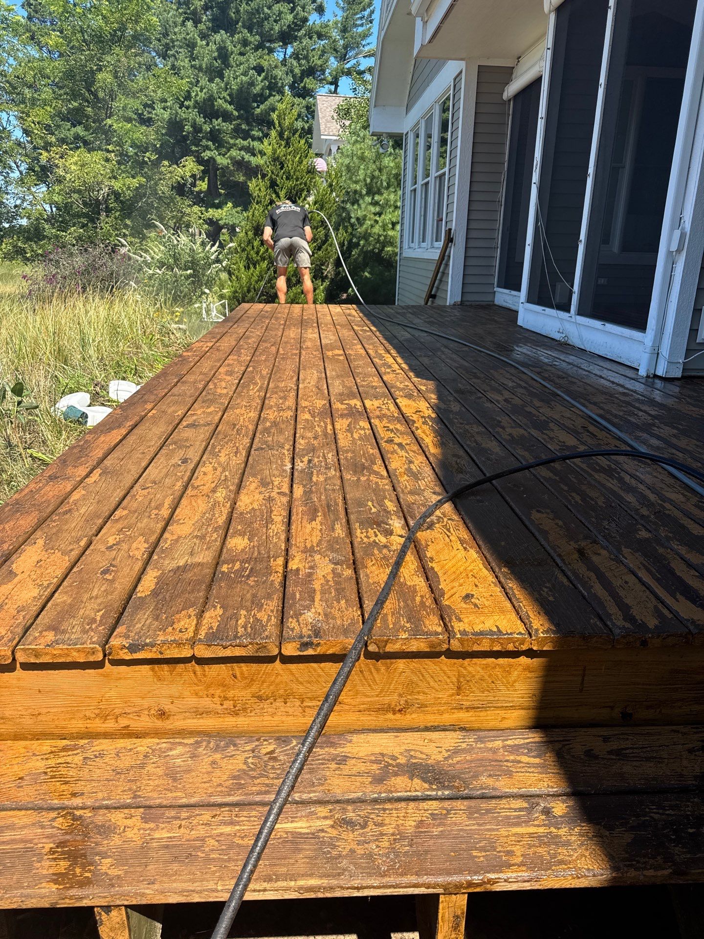 Coastal Deck Pressure Washing and Protective Staining in Whitehall by Gordon Painting