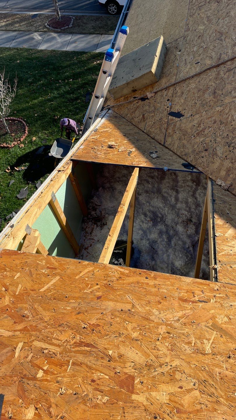 Roof replacement and interior repair by hail and wind damage by Just Brilliant Restoration JBR