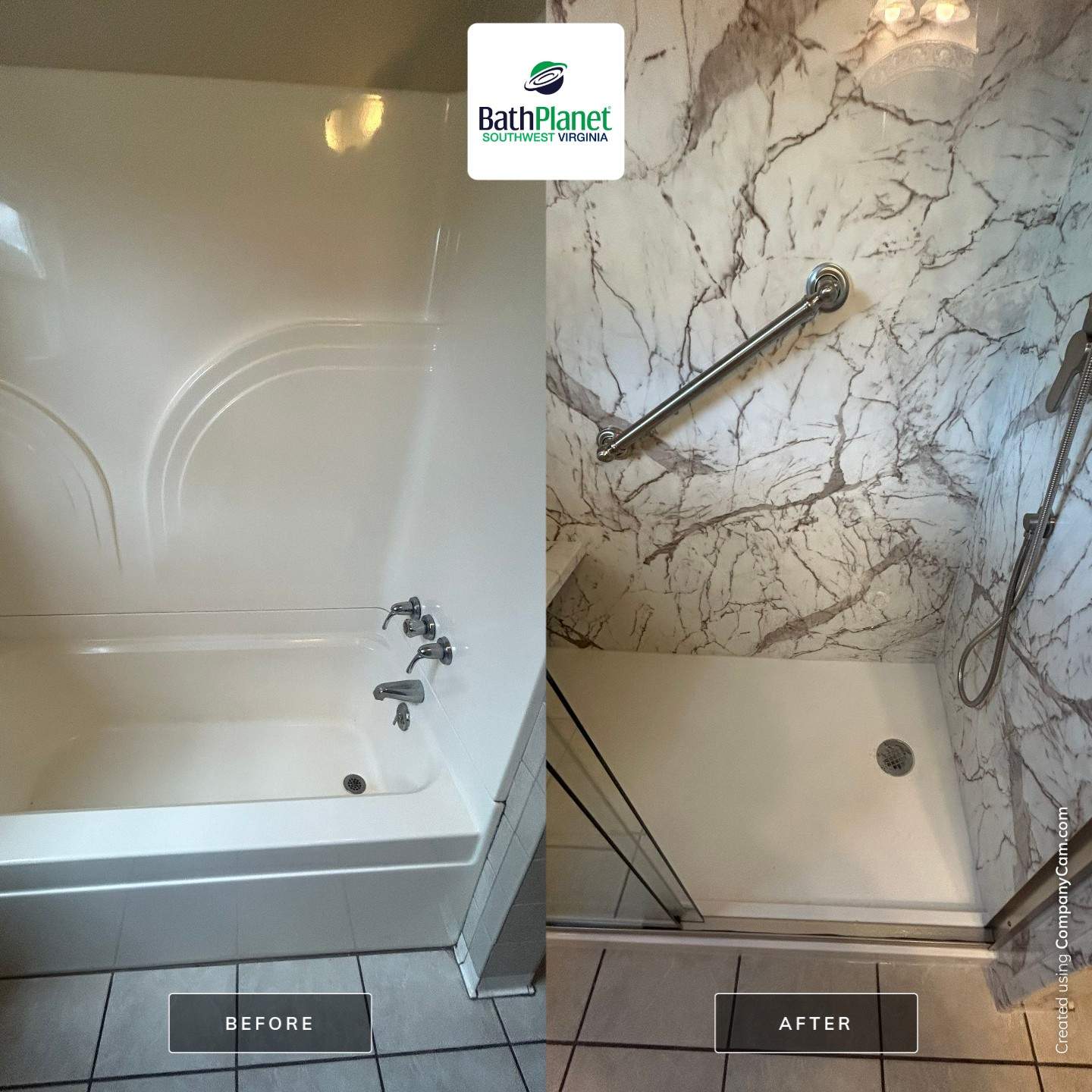 Tub to Shower in Tuscany by BathPlanet SW Virginia