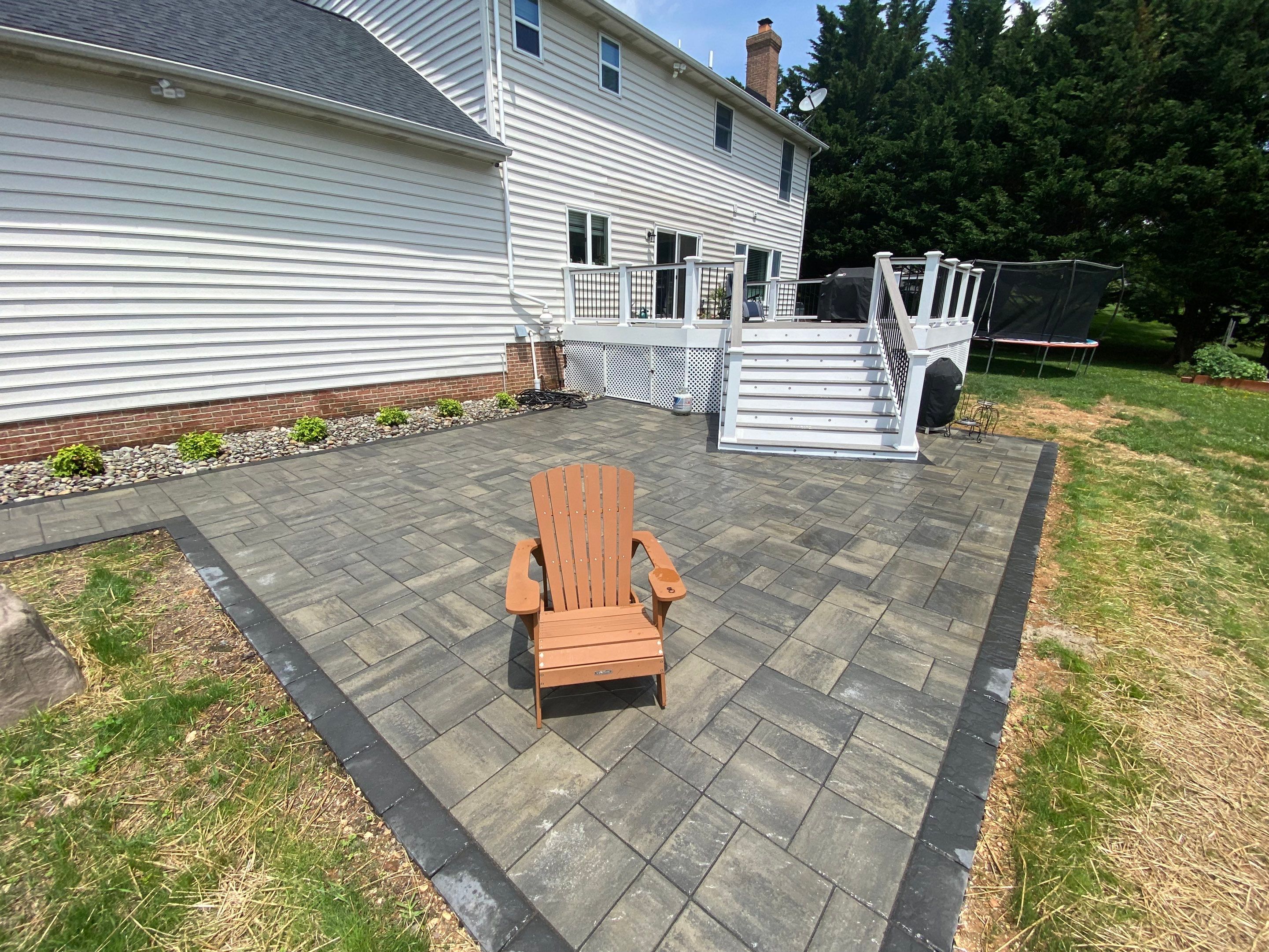 Backyard Transformation using Techo-Bloc Pavers by The Smet Companies, LLC