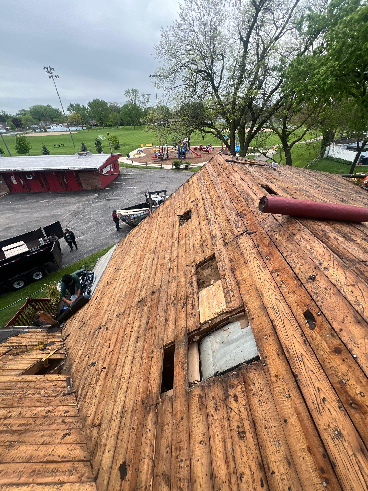 Roof replacement and interior repair by wind damage by Just Brilliant Restoration JBR