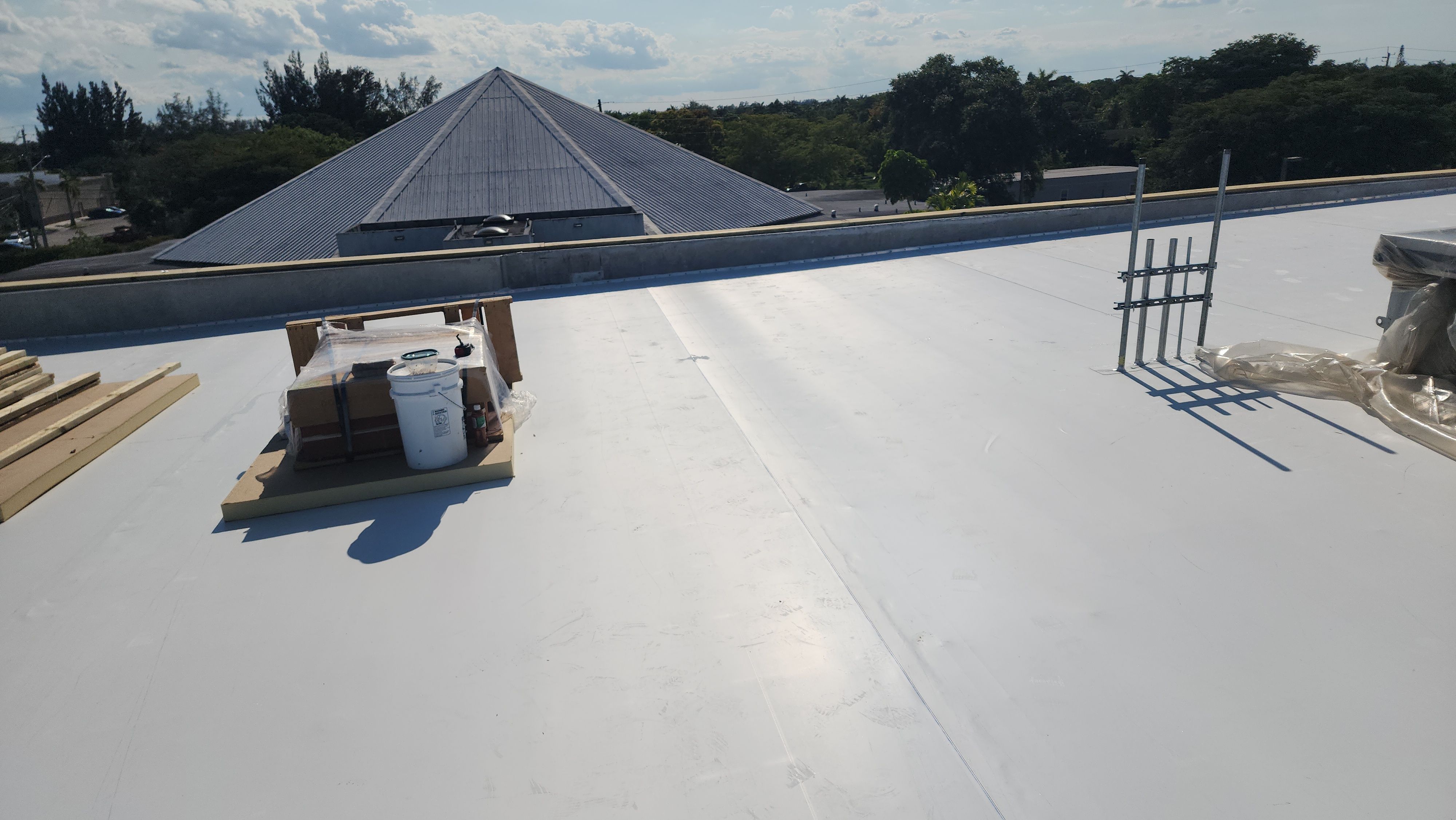 TPO Flat Roof Installation at Dade Quail Roost in Miami by AJF ROOFING INC