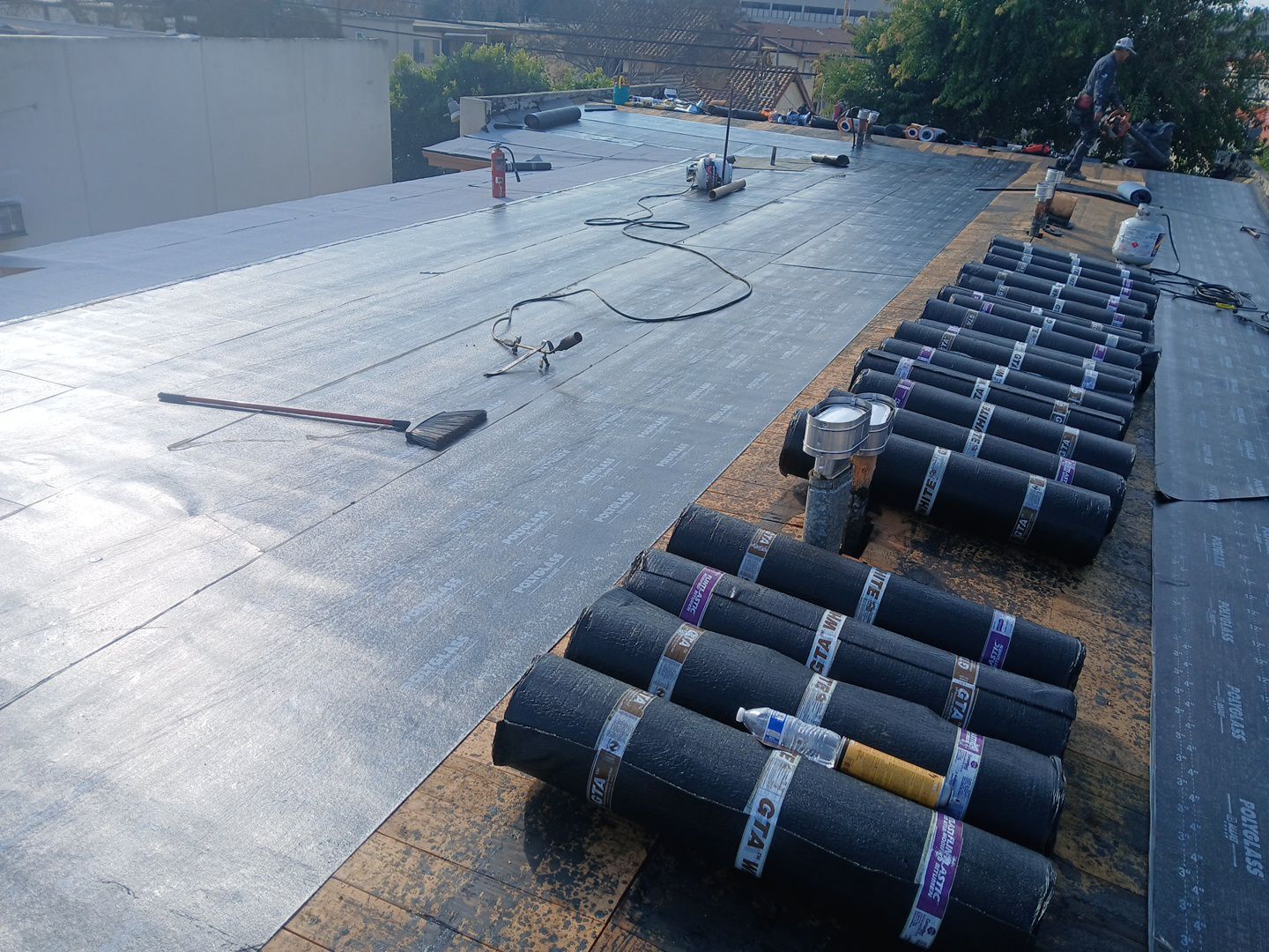 Commercial Roofing Installation using CertainTeed GTA Modified Bitumen System by Hull Brothers Roofing