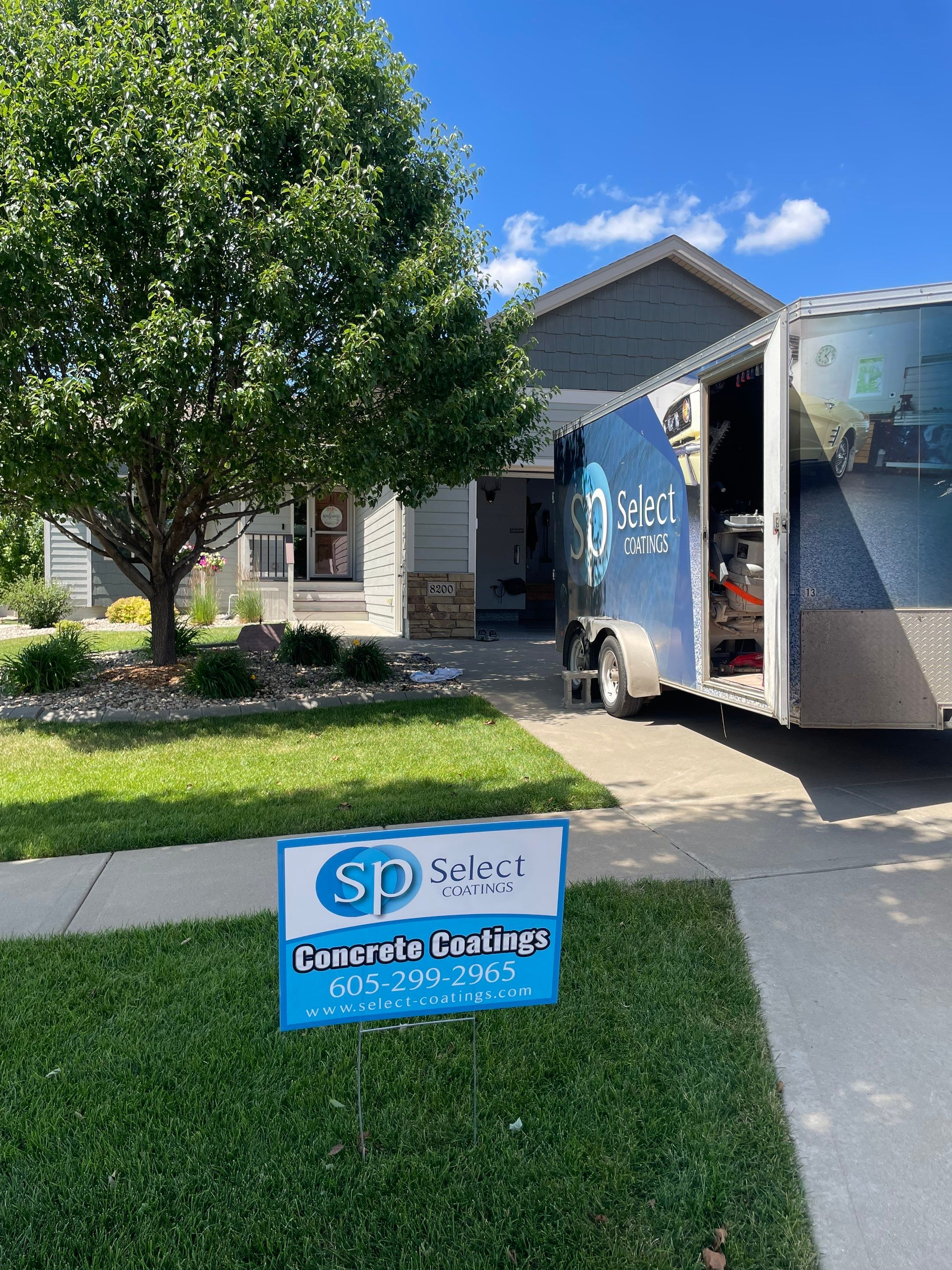 Residential Garage Floor Coating in Sioux Falls by Select Painting, Coatings & Garage Cabinets