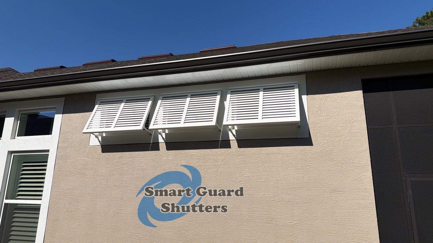 Decorative Bahamas in Signal White by Smart Guard Shutters