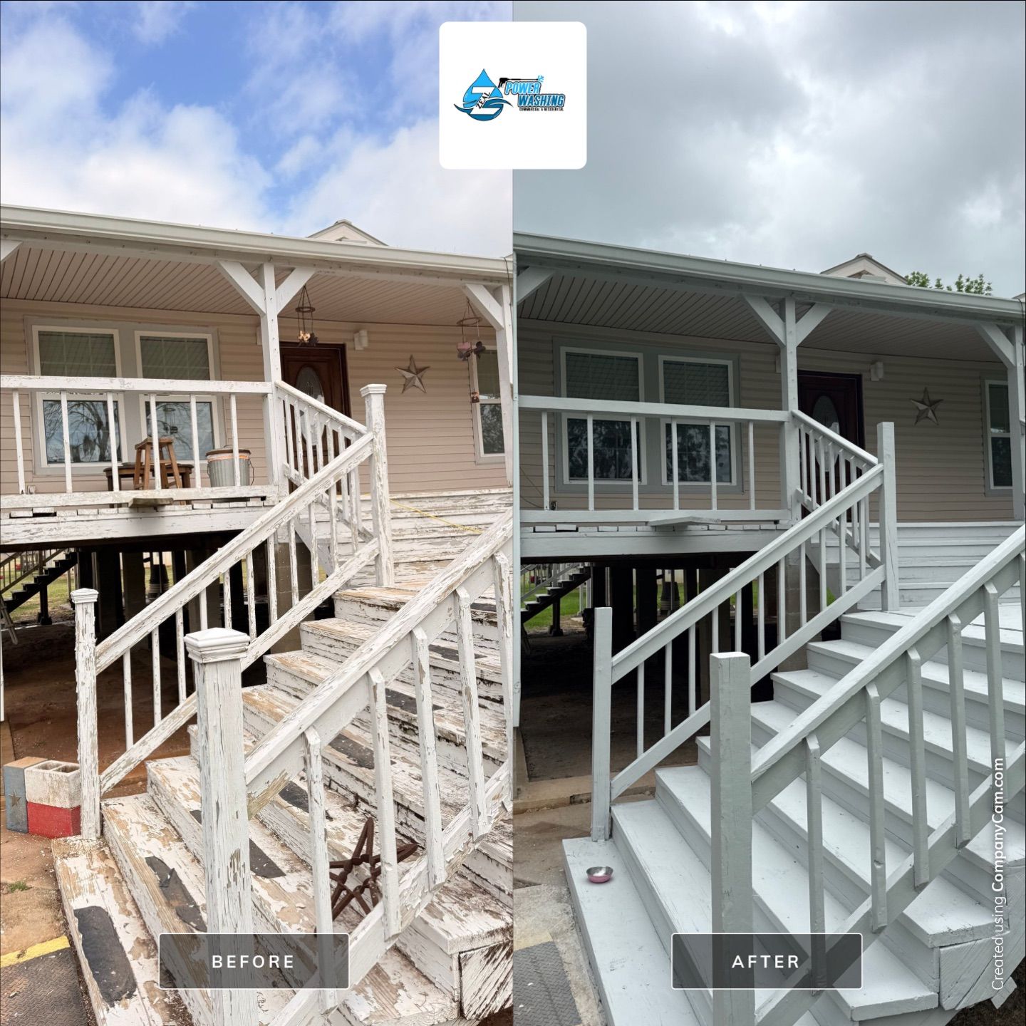 Elevated Deck Restoration and Staircase Refinishing in Rosharon, Texas by Zeal Power Washing