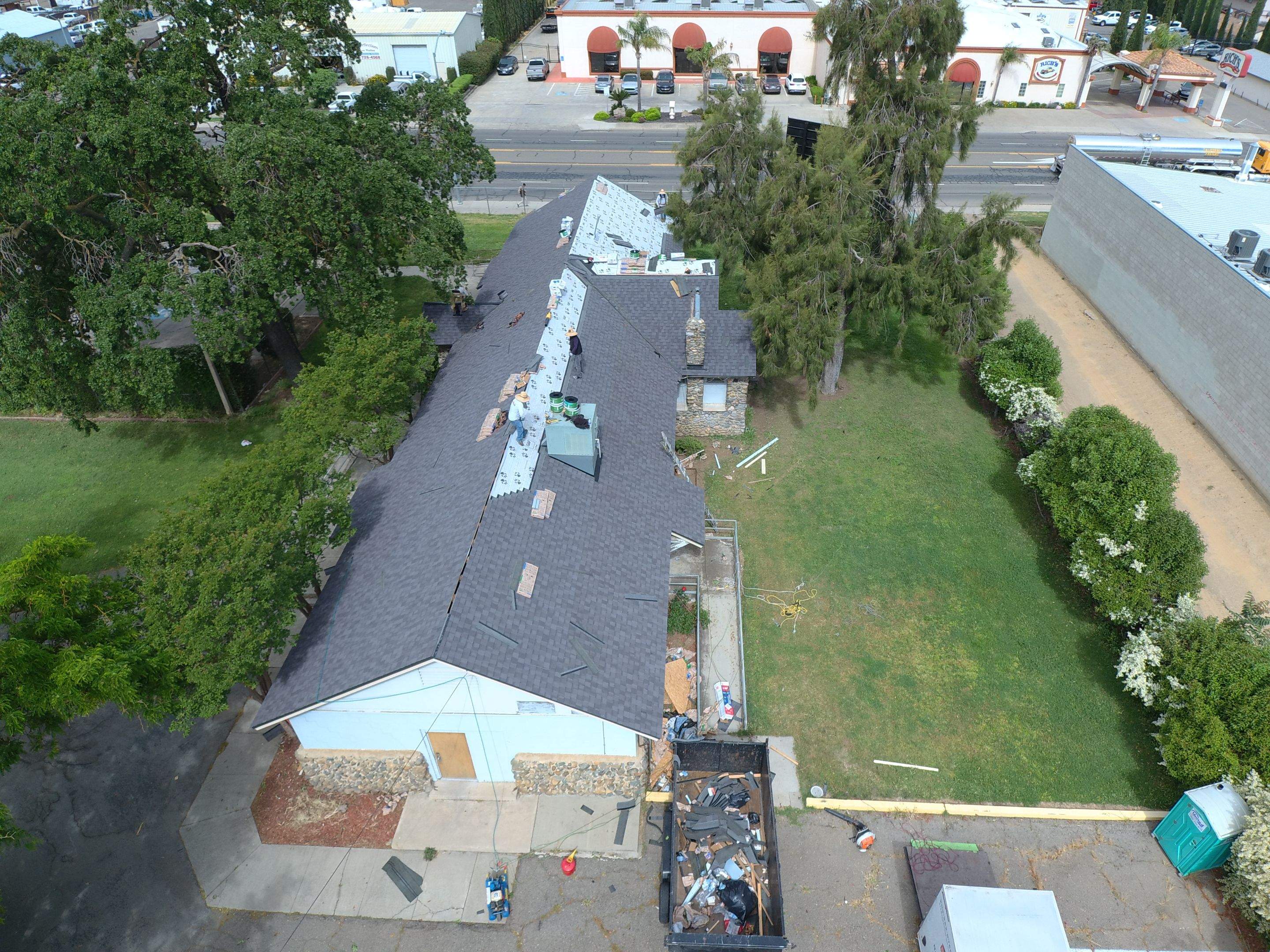 Certainteed Landmark Solaris shingle job at Merced Fairgrounds by Straight Edge Roofing Inc