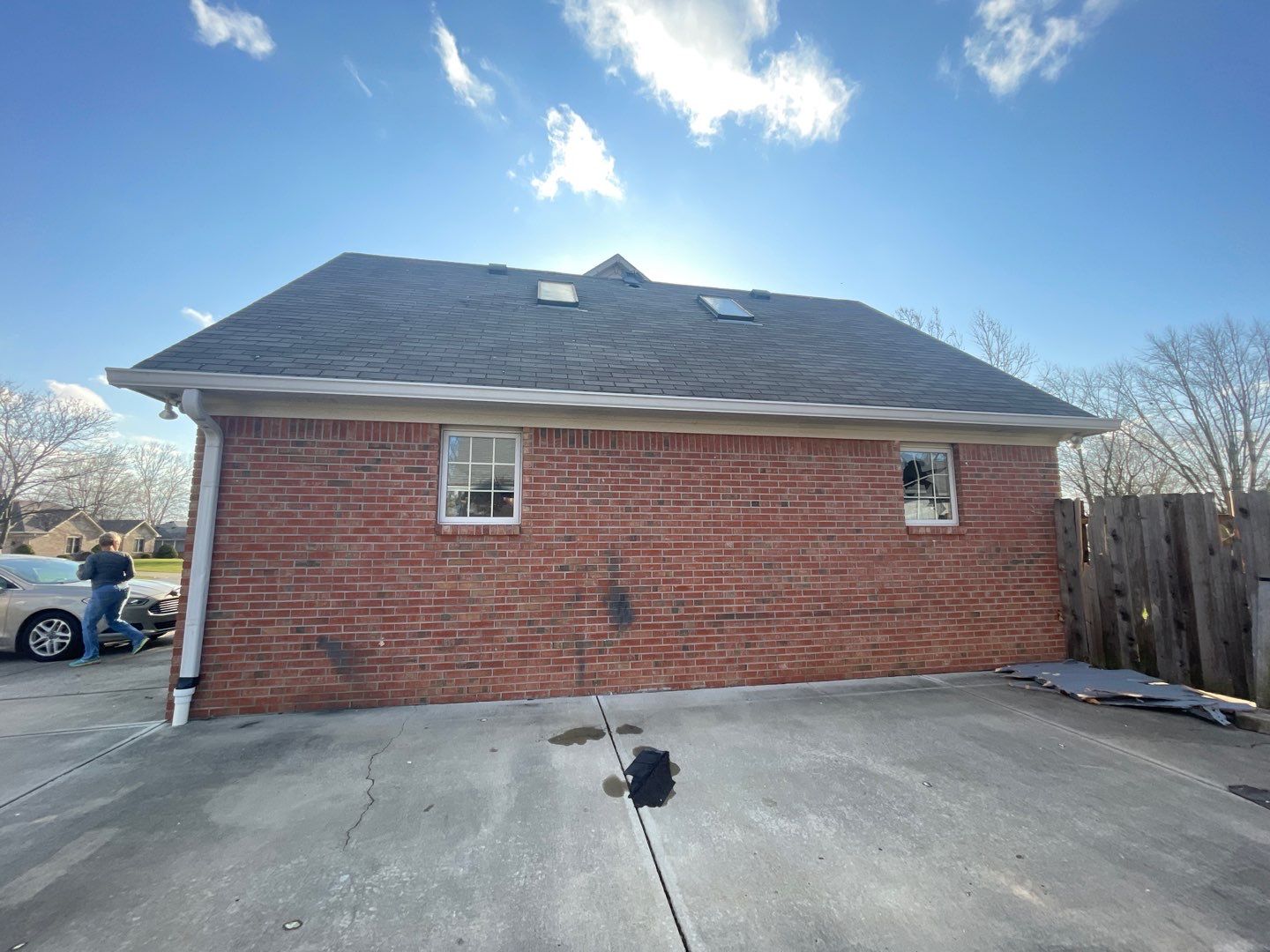 Tornado damage in Whiteland. Roof replacement, James Hardie siding, exterior paint, gutters, windows, doors by 317 Roofing & Restorations