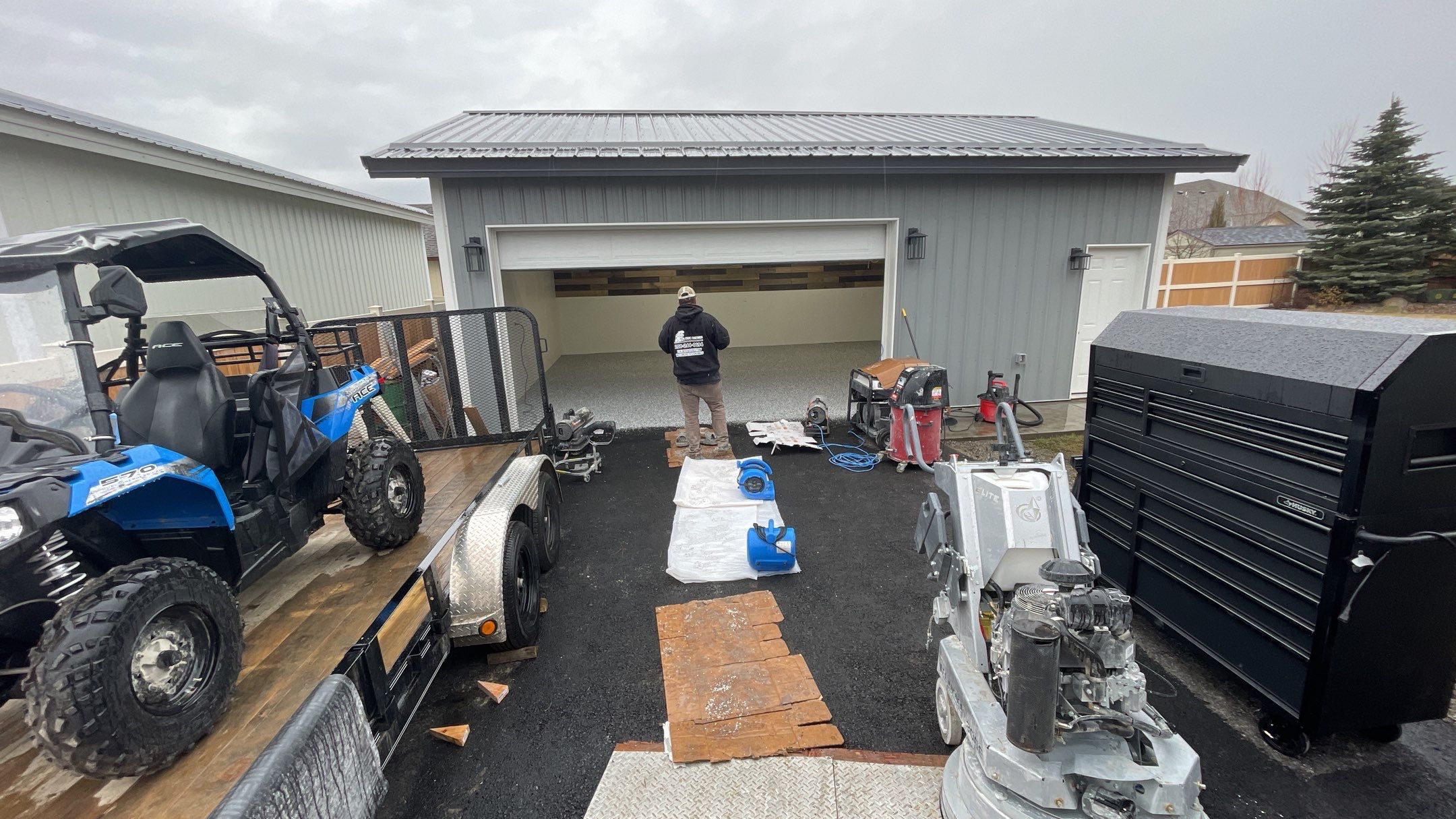 Garage Transformation using Domino and the Penntek Evolution System by Croc Coatings, LLC