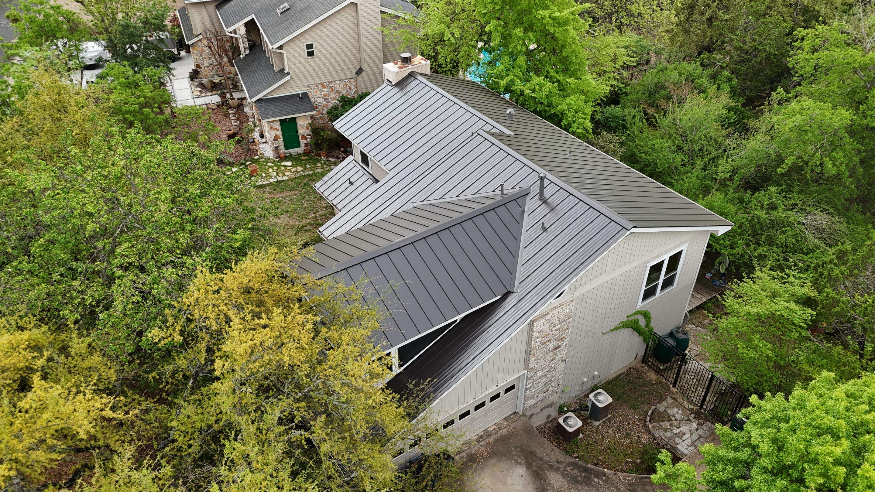 Dark Bronze - L&A Standing Seam with Striations by RoofsOnly.com