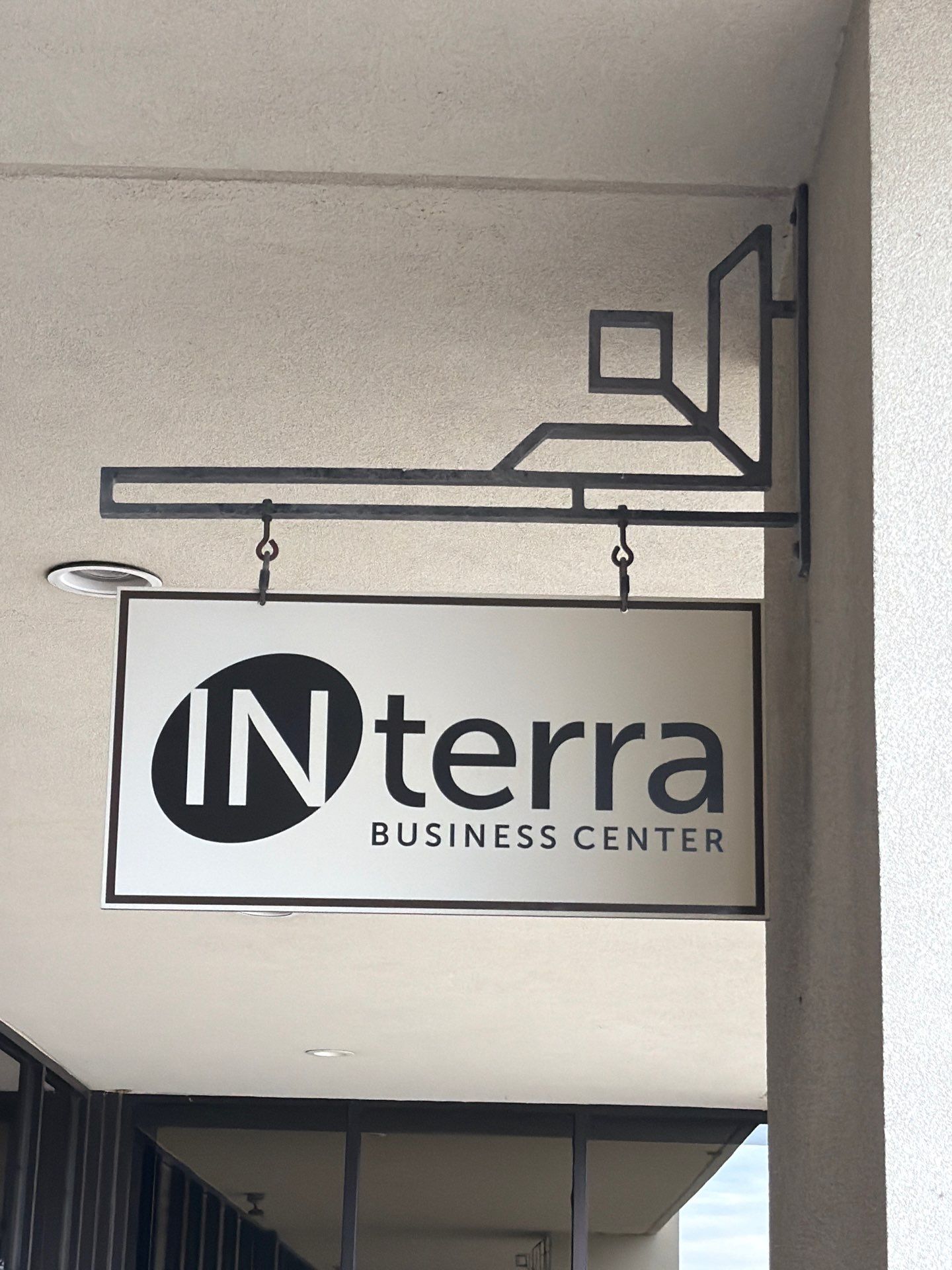 Building Signage Installation for INterra Business Center in Granger by Hayes Design co