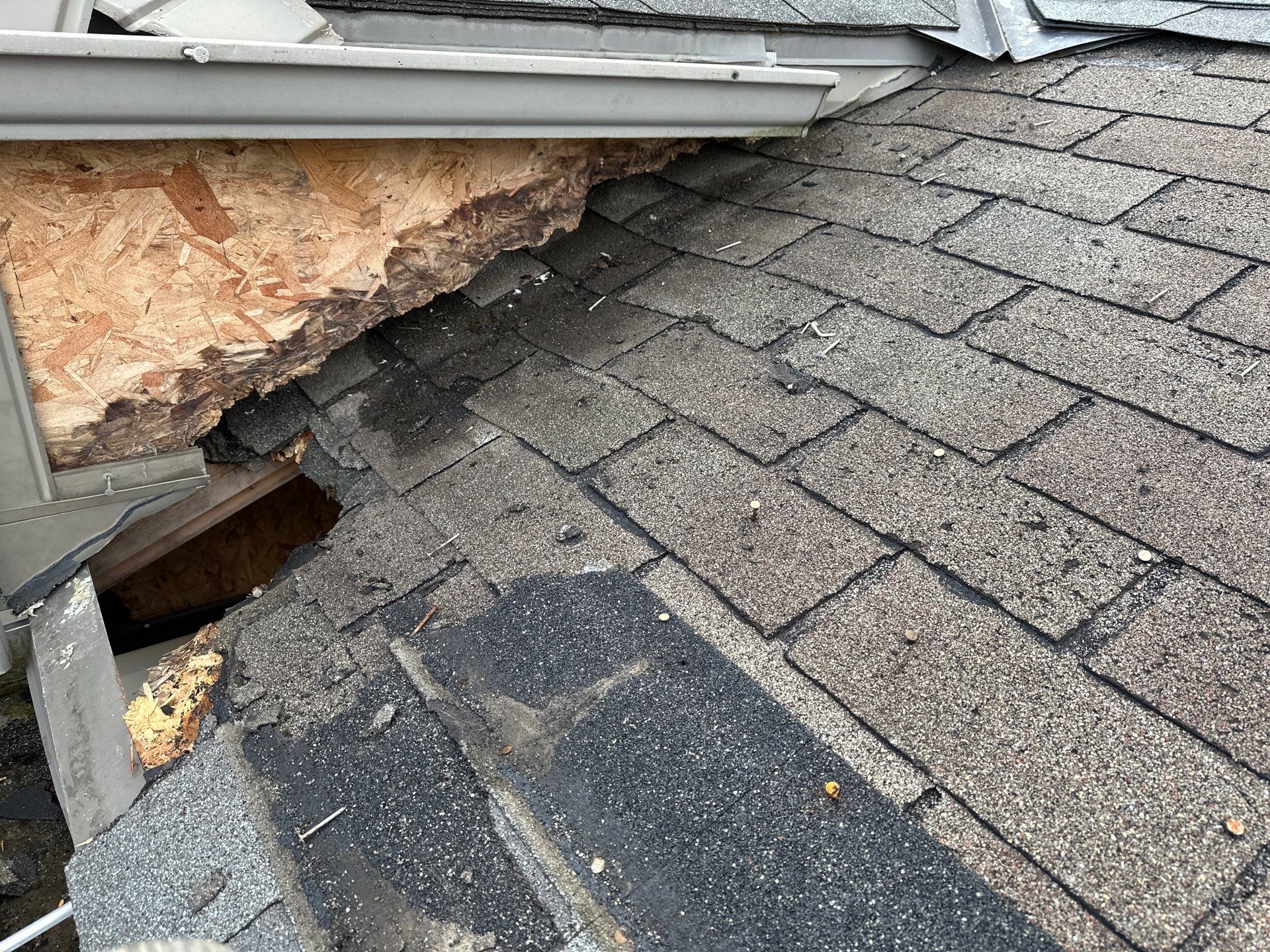 Soffit and Shingle repair  by Gellings Roofing & Siding