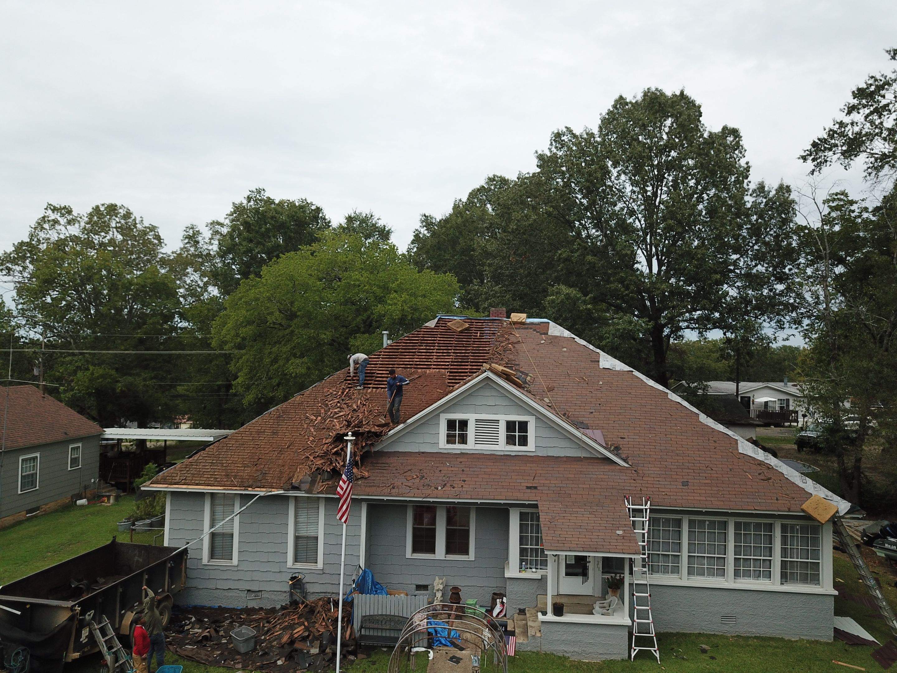 Residential Metal Roof Replacement using Reed's Metals: Colored Residental Panel (Burgundy) by Hostetler Roofing