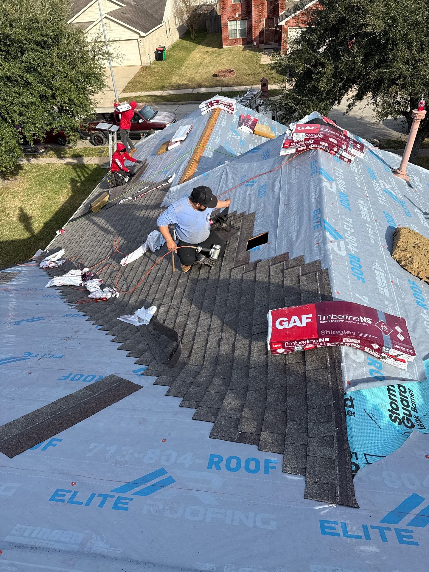 Residential Roof Replacement using GAF NATURAL SHADOW - WEATHERED WOOD by Elite Roofing LLC