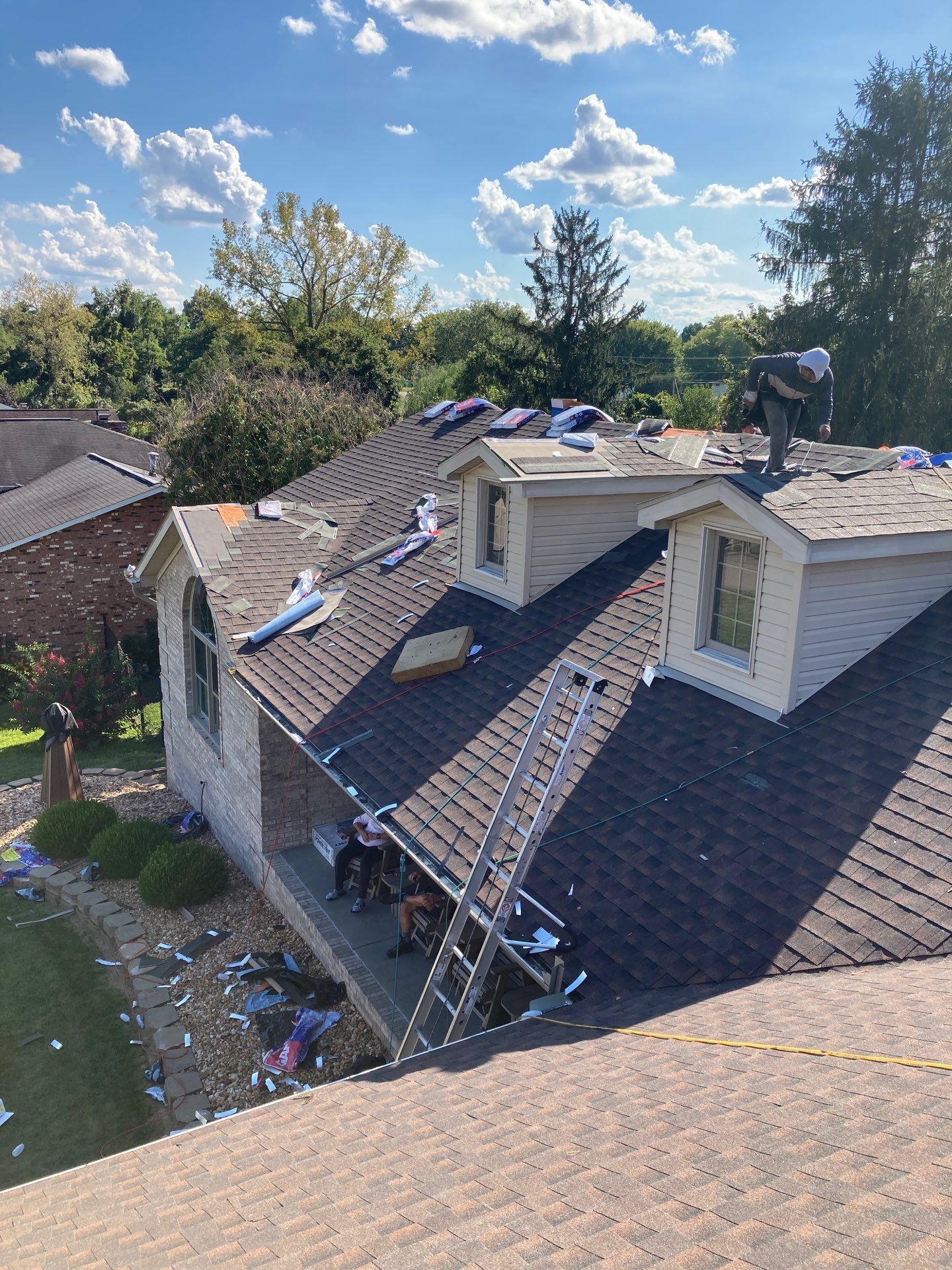 Residential Roofing Installation using GAF TImberline HDZ Hickory by Rainstoppers Roofing
