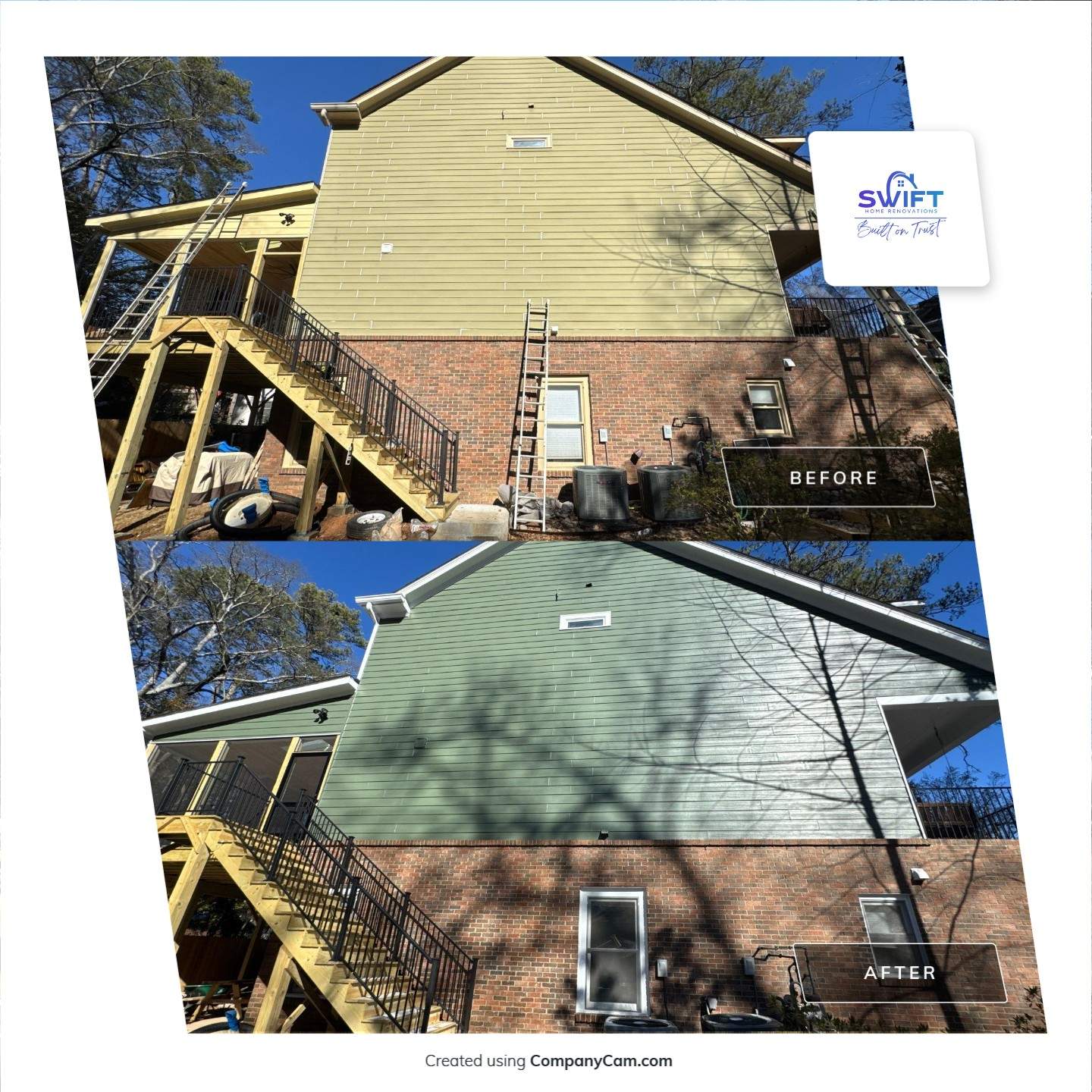 Full Exterior Home Painting and Trim Update in Atlanta by Swift Home Renovations