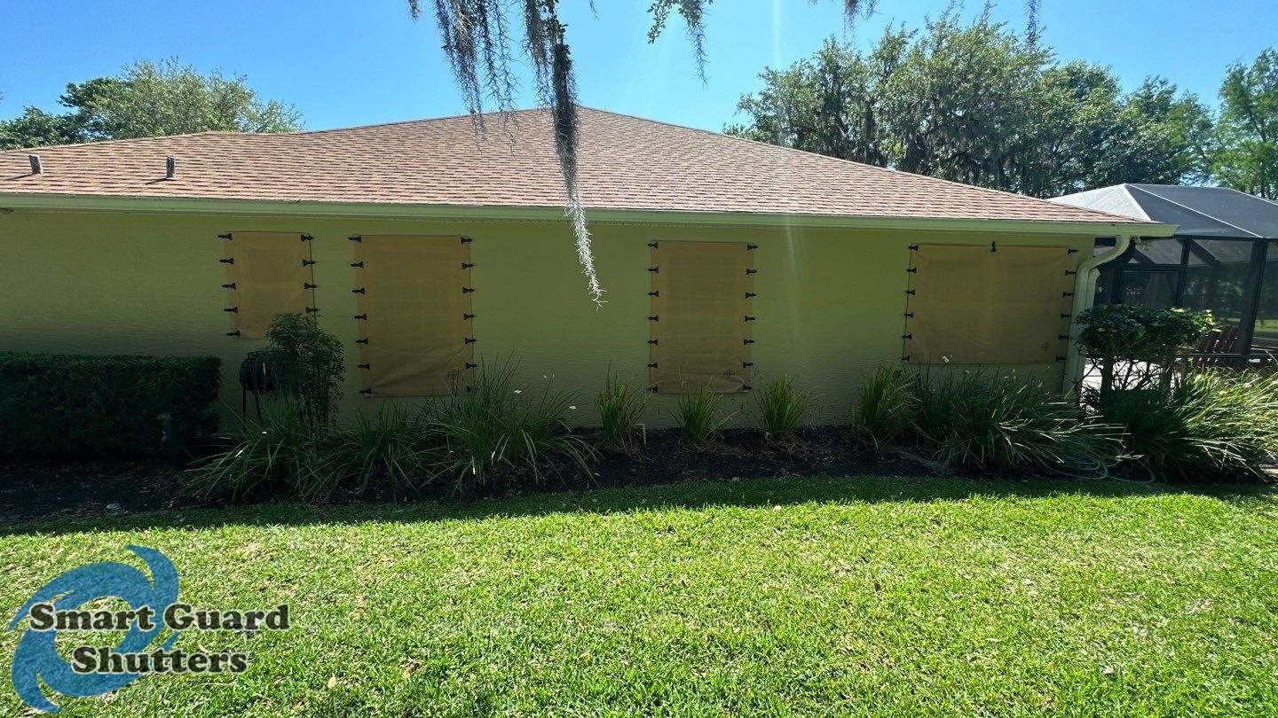 Hurricane Fabric in Tan by Smart Guard Shutters