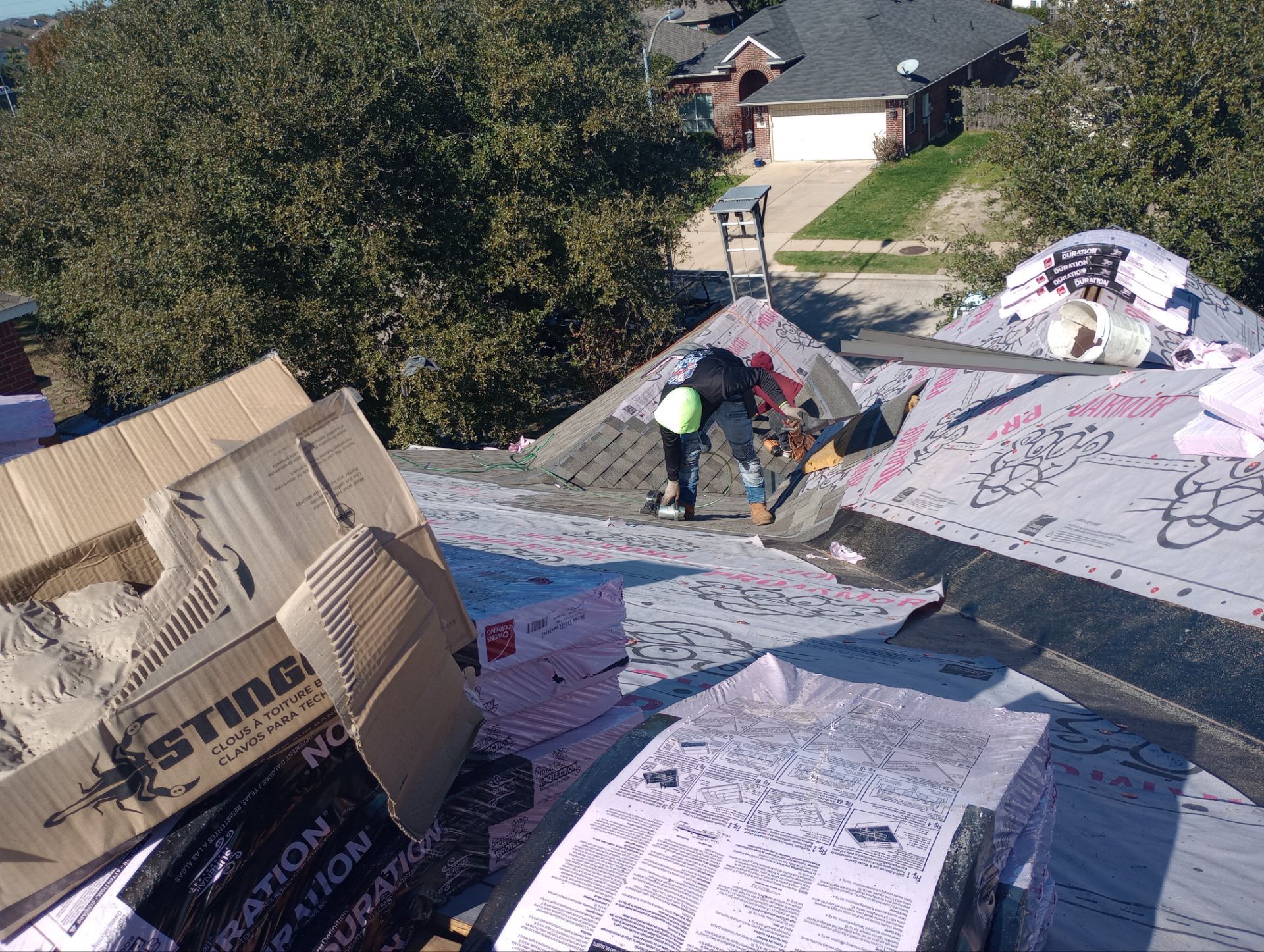Residential Roofing Installation using Owen's Corning Duration (Lifetime) Shingles by Roof Repair Company