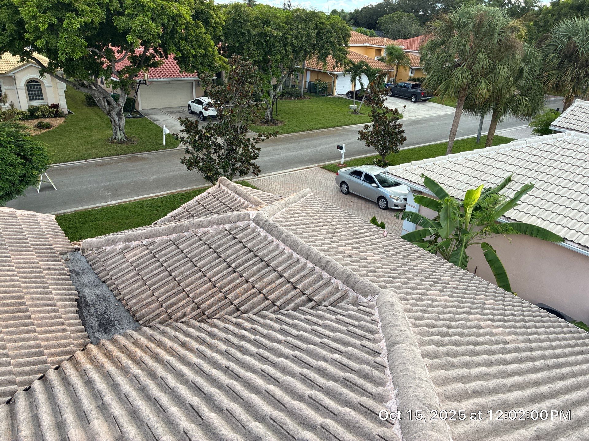 Dirty old Roof Coral Springs by BKB Pressure Cleaning LLC